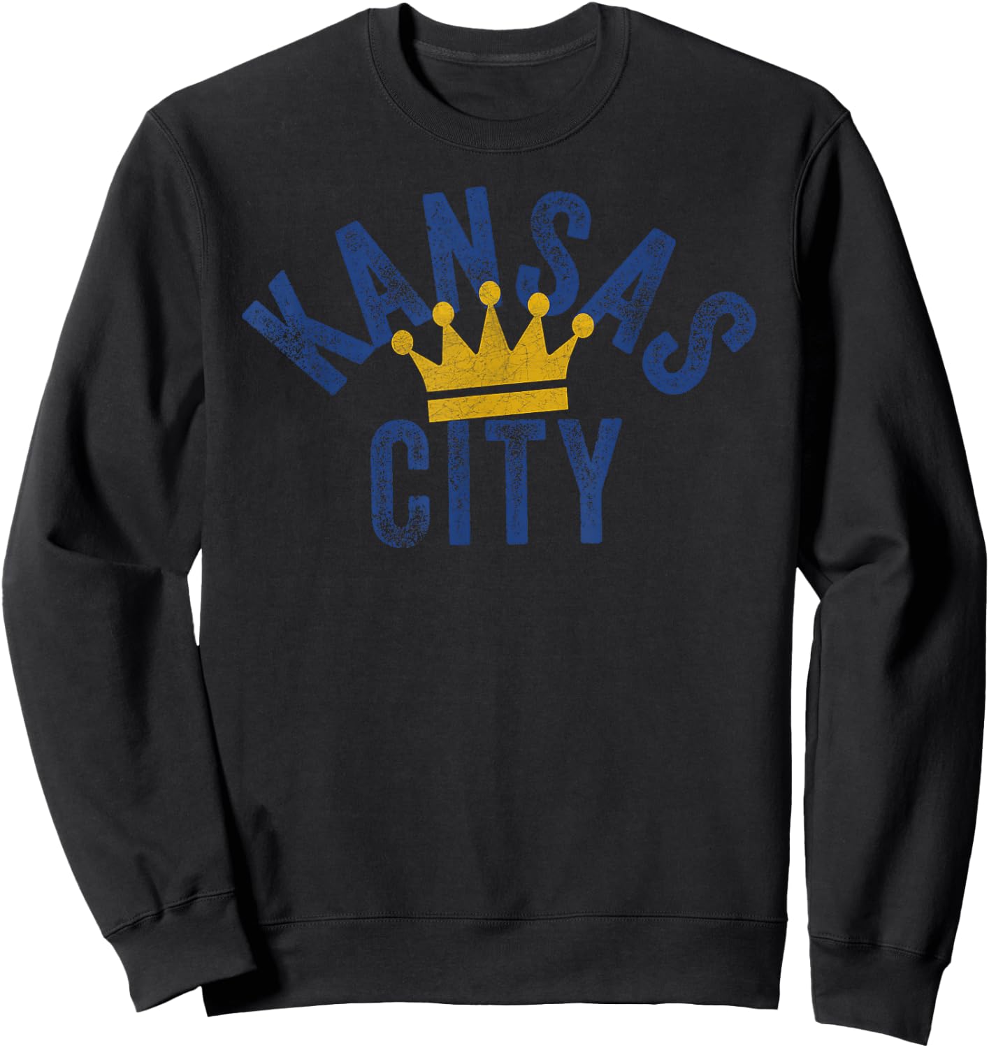 Kansas City Vintage Kc Blue & Yellow Cool Kansas City Locals Small Sweatshirt - Sweatshirt | Black