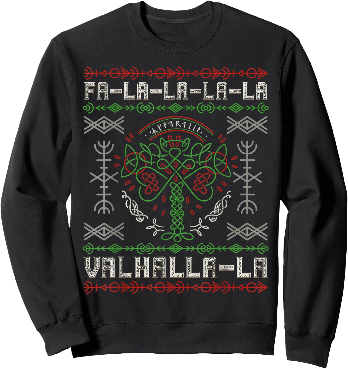 Norse Mythology - Viking Yule - Yggdrasil Christmas Tree Sweatshirt - Sweatshirt | Black
