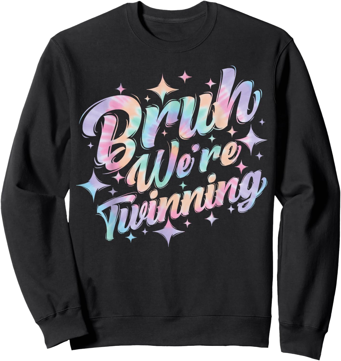 Twin Day Spirit Week Bruh We're Twinning Bestie Matching Sweatshirt - Sweatshirt | Black