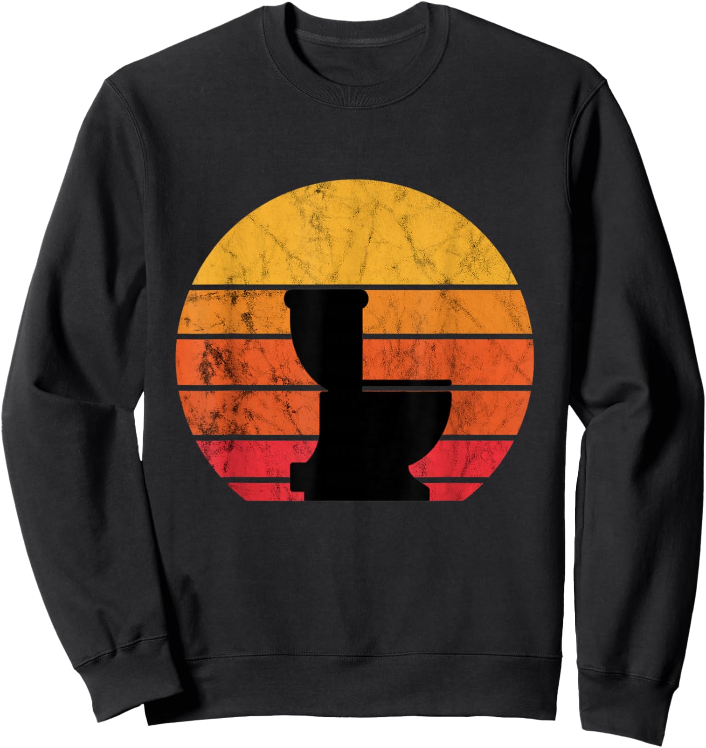 Toilet bowl plumber retro sunset pipefitter plumbing Sweatshirt - Sweatshirt | Black