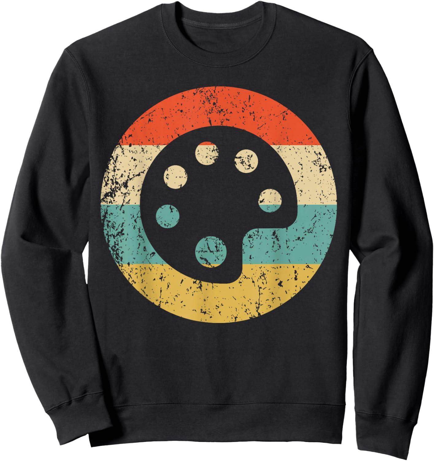 Artist Art Teacher Retro Paint Palette Women Kids Sweatshirt - Sweatshirt | Black