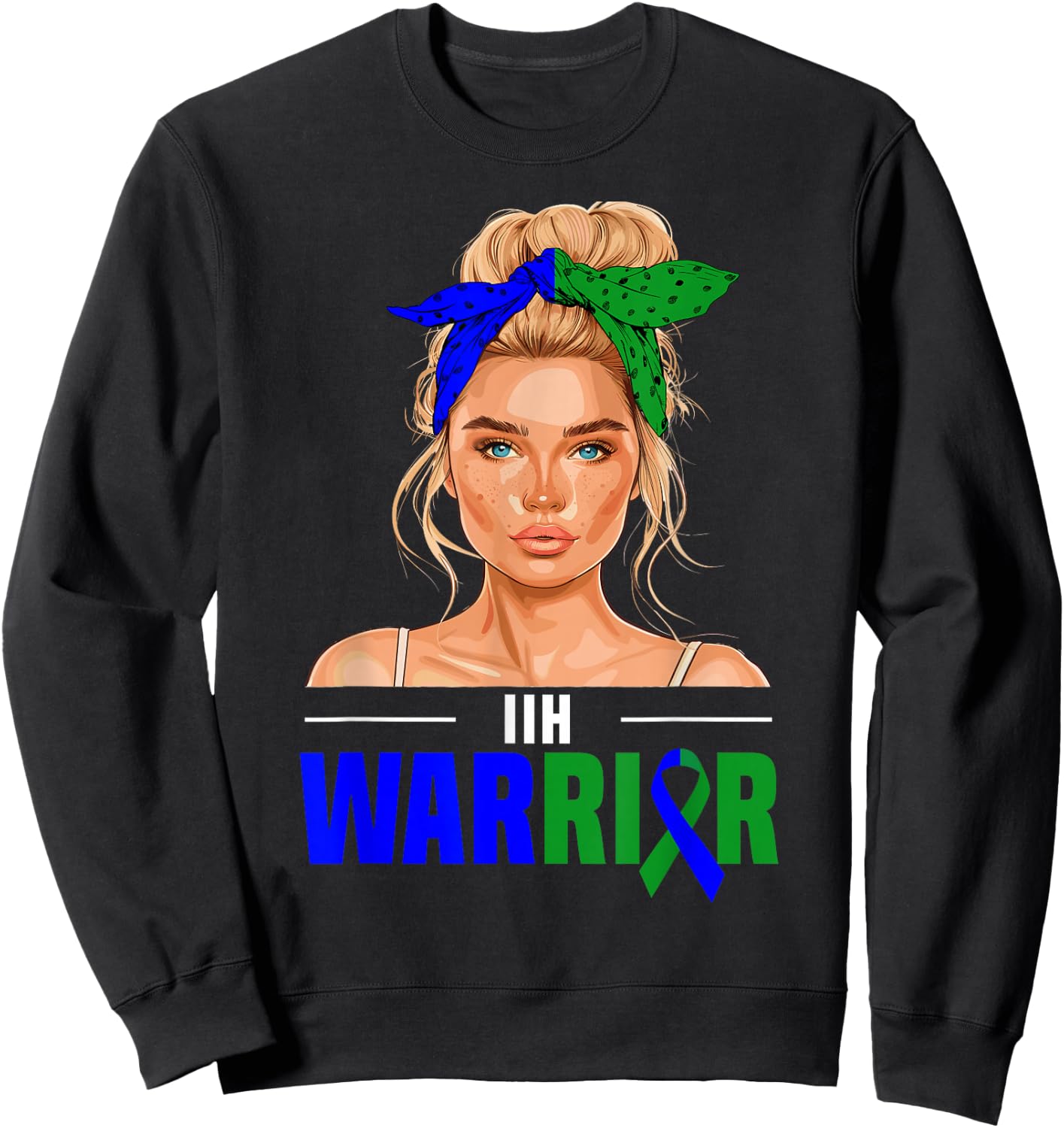 IIH Awareness Month Warrior Intracranial Hypertension Sweatshirt - Sweatshirt | Black