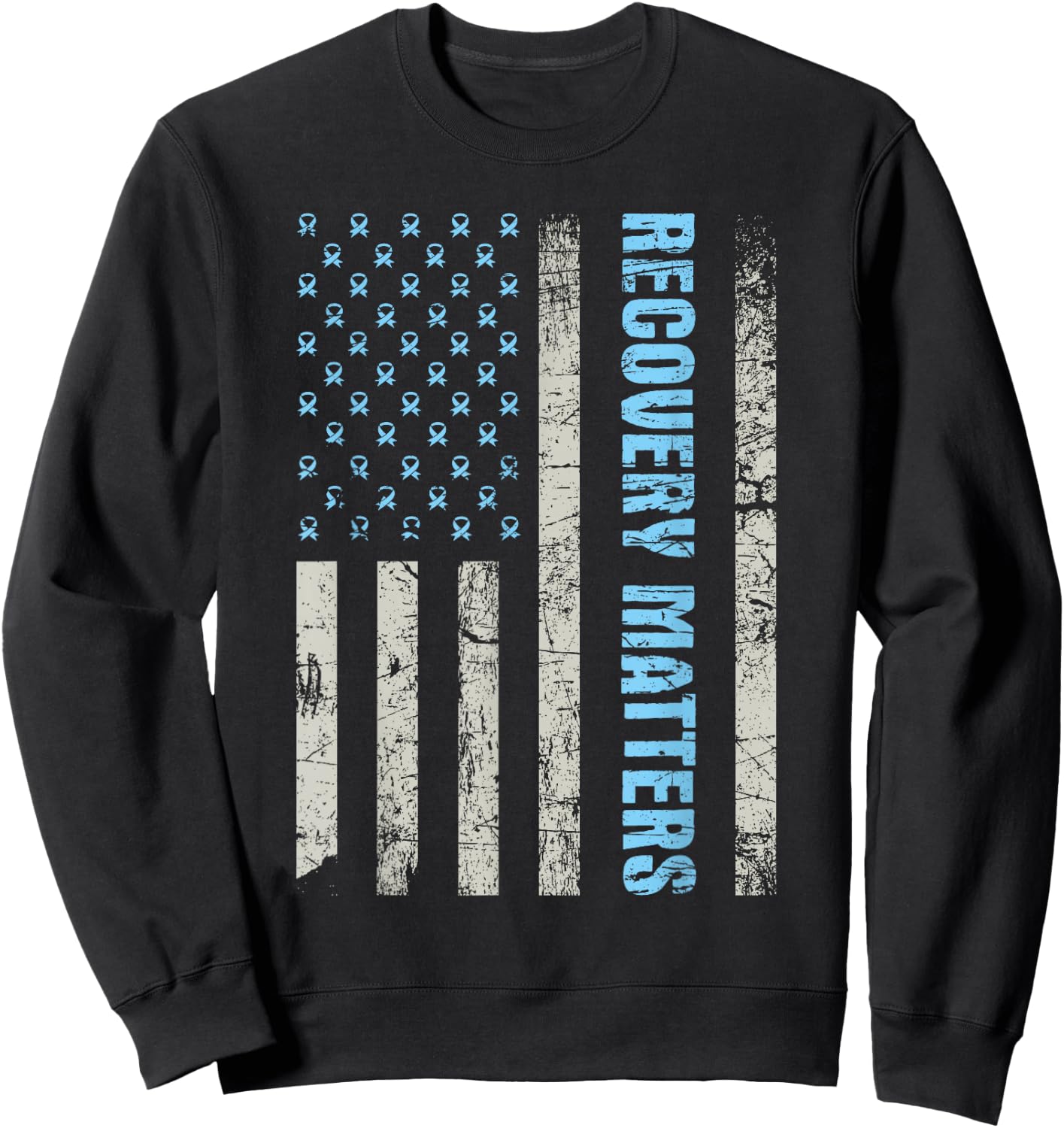 Recovery Matters - Sobriety Anniversary Sober AA NA Sweatshirt - Sweatshirt | Black