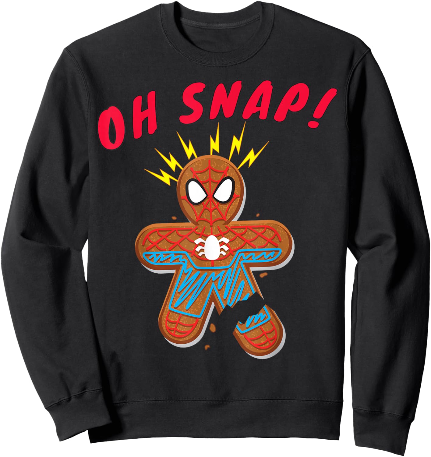 Marvel Spider-Man Gingerbread Cookie Oh Snap Christmas Sweatshirt - Sweatshirt | Black