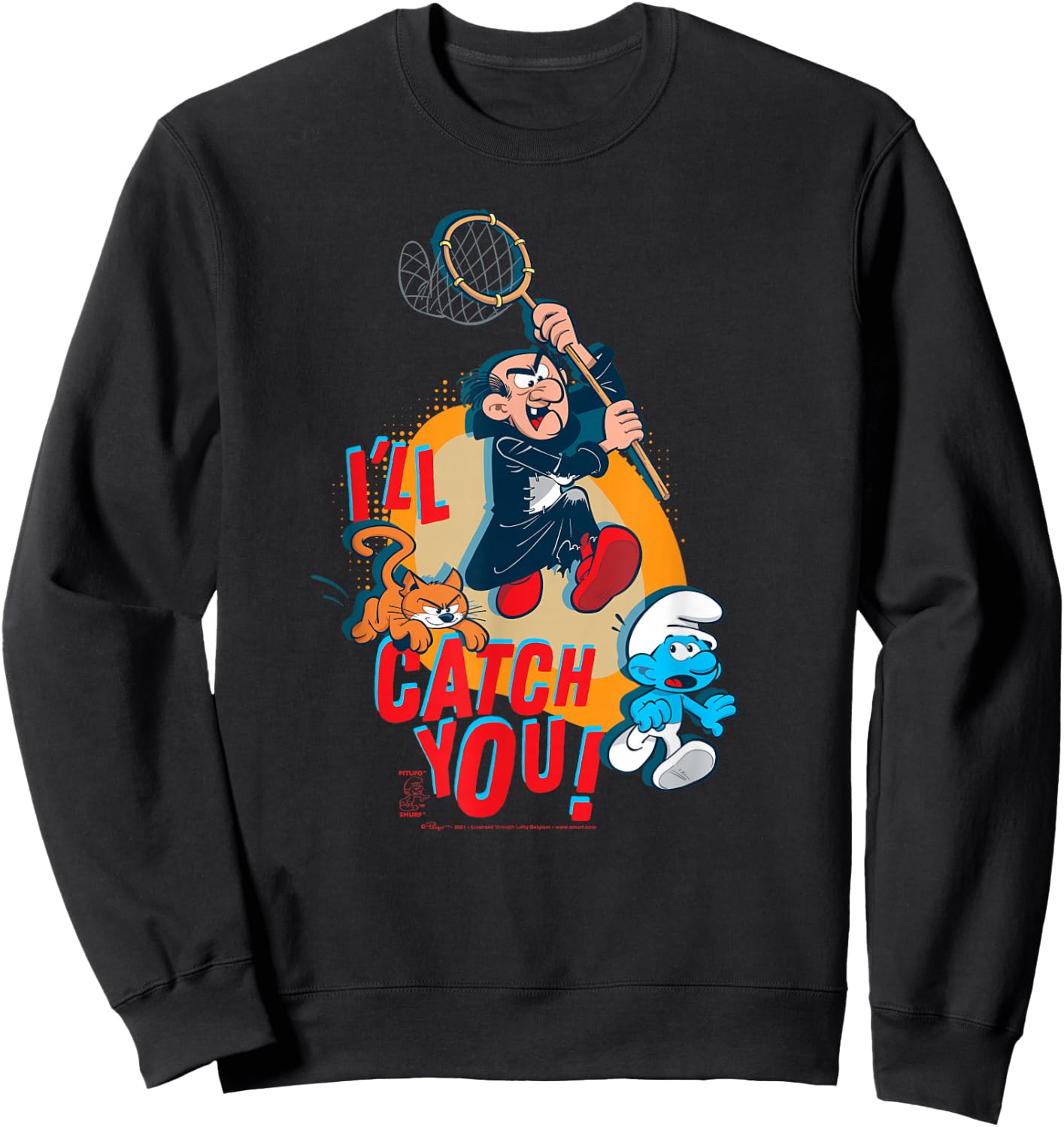 The Smurfs Gargamel Azrael I'll Catch You! Sweatshirt - Sweatshirt | Black