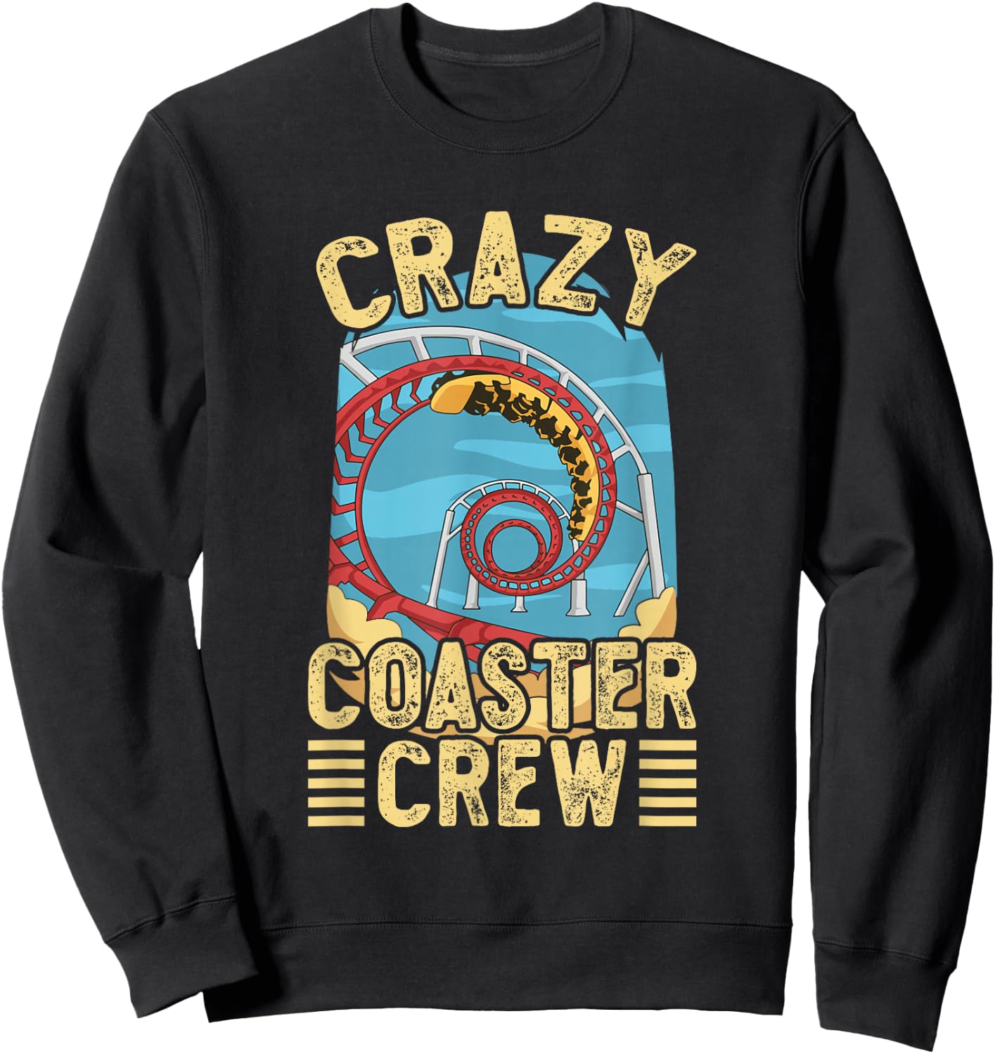 Cool Roller Coaster Design Theme Park , Black, Small Sweatshirt - Sweatshirt | Black
