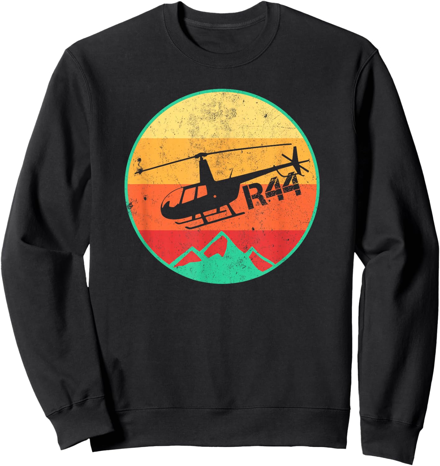 Robinson R-44 Helicopter Helo Aviation Aviator Pilot Gift Sweatshirt - Sweatshirt | Black