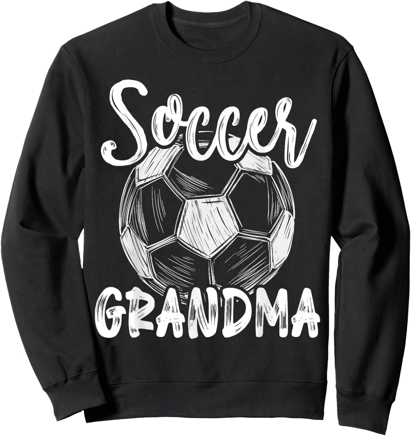 Soccer Grandma Women Family Matching Team Player Soccer Ball Sweatshirt - Sweatshirt | Black