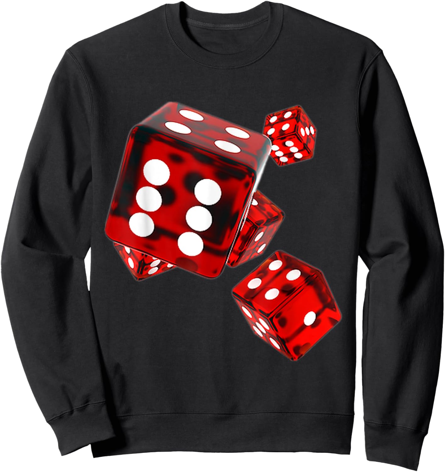 Red Translucent Dice Sweatshirt - Sweatshirt | Black