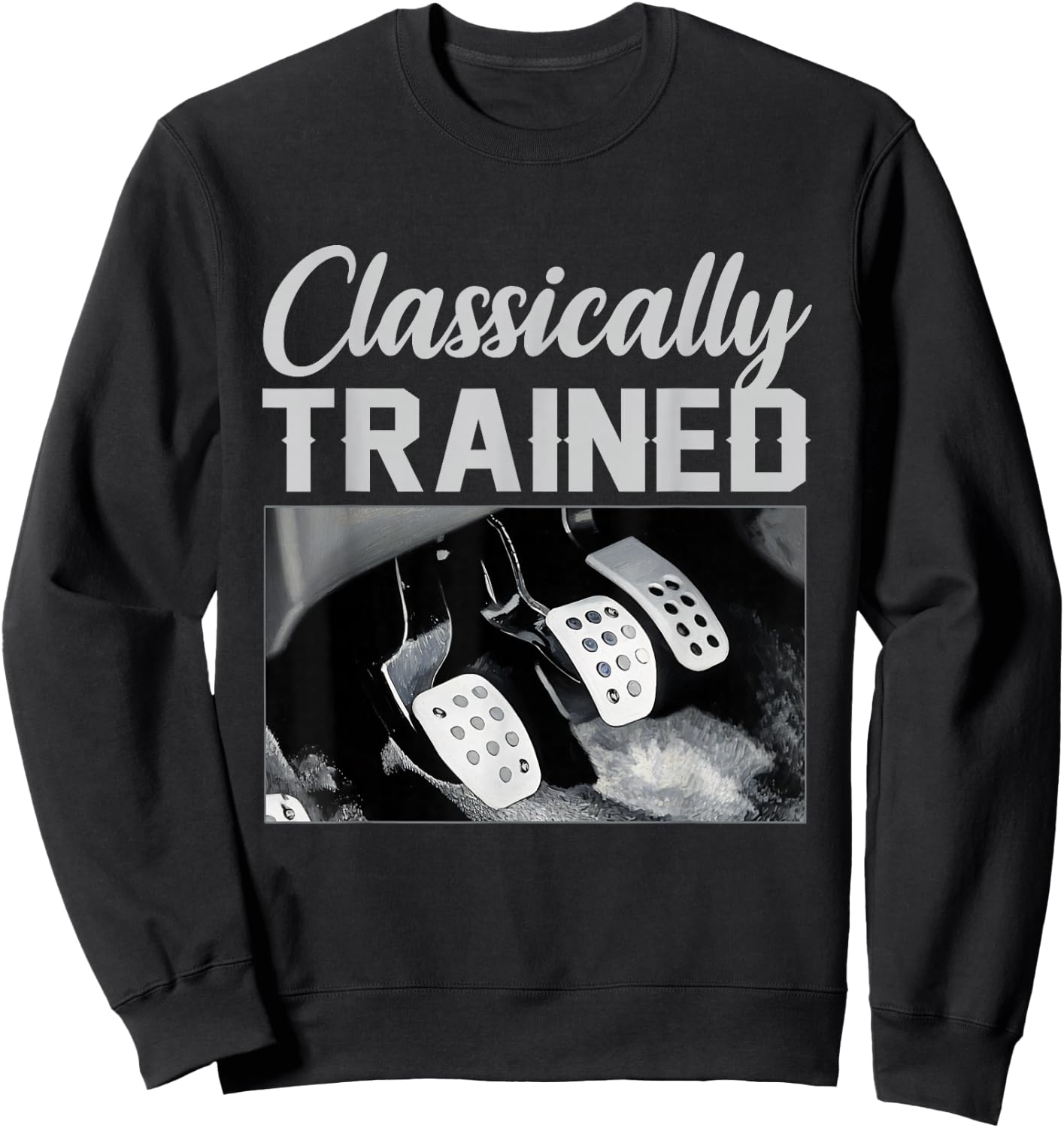 Classically Trained Racing Three Pedals Manual Transmission Sweatshirt - Sweatshirt | Black