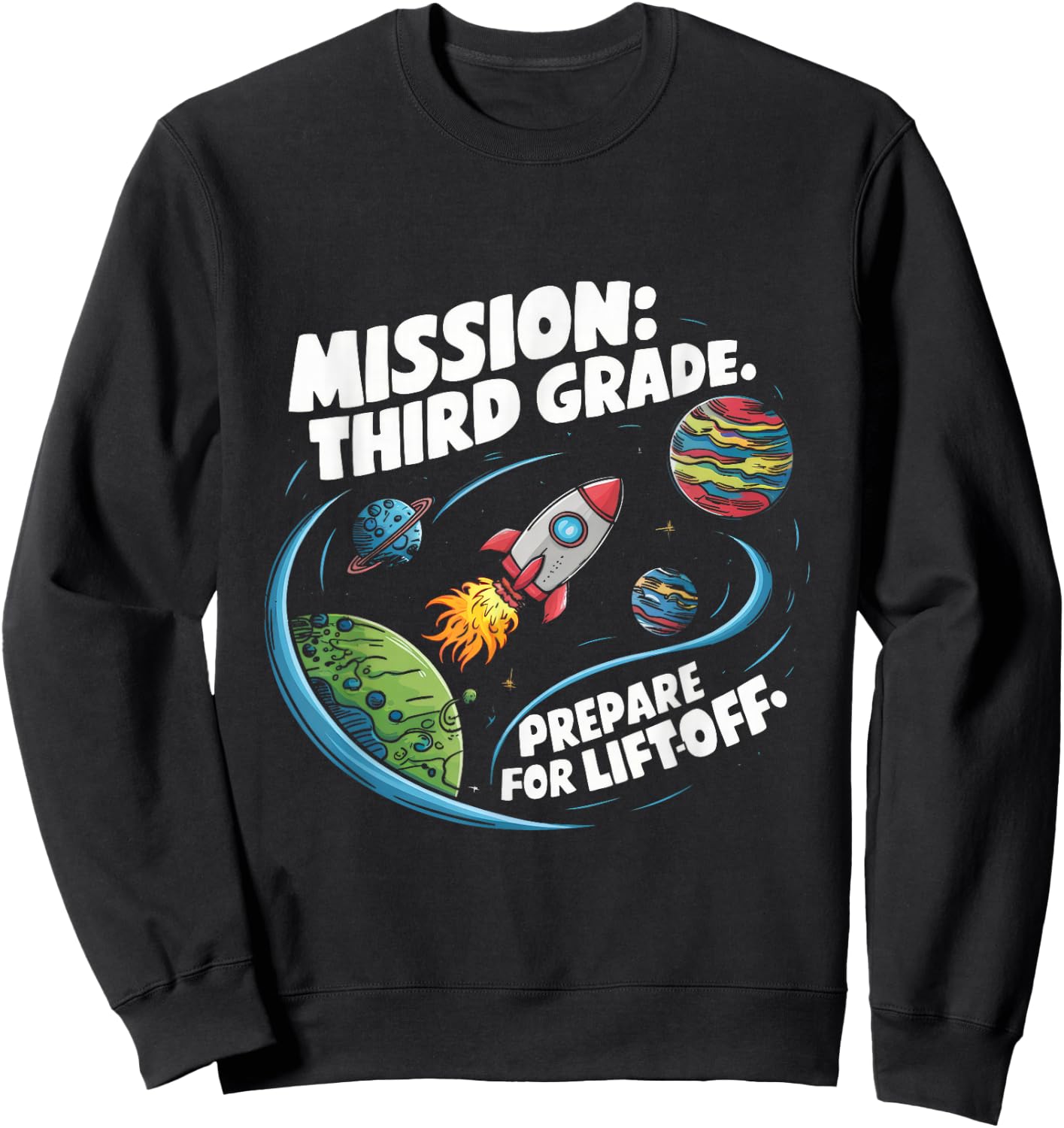Space Astronaut 3rd Grade Back To School Student Teacher Sweatshirt - Sweatshirt | Black