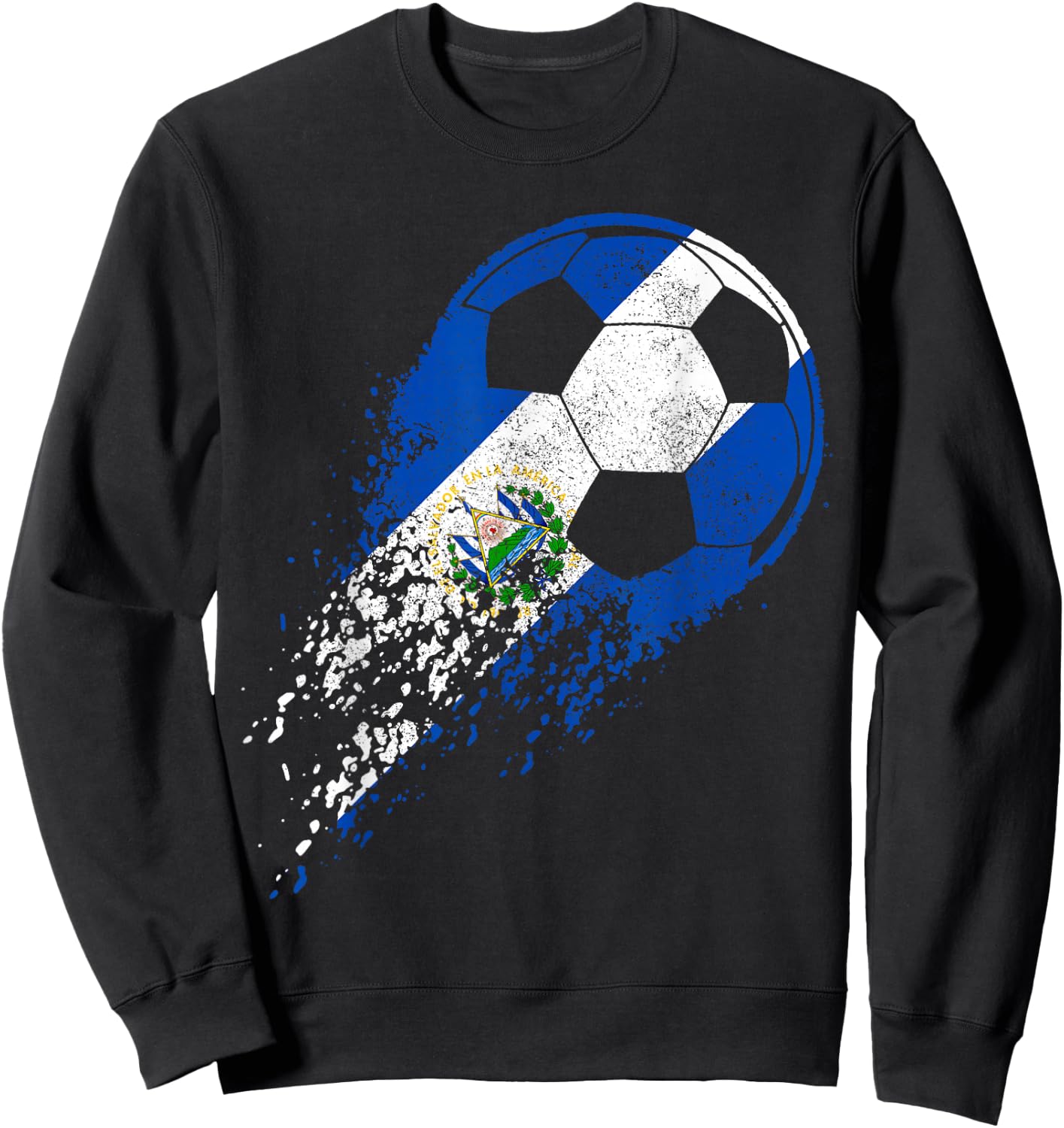 El Salvador Football Player Salvadoran Flag Sweatshirt - Sweatshirt | Black