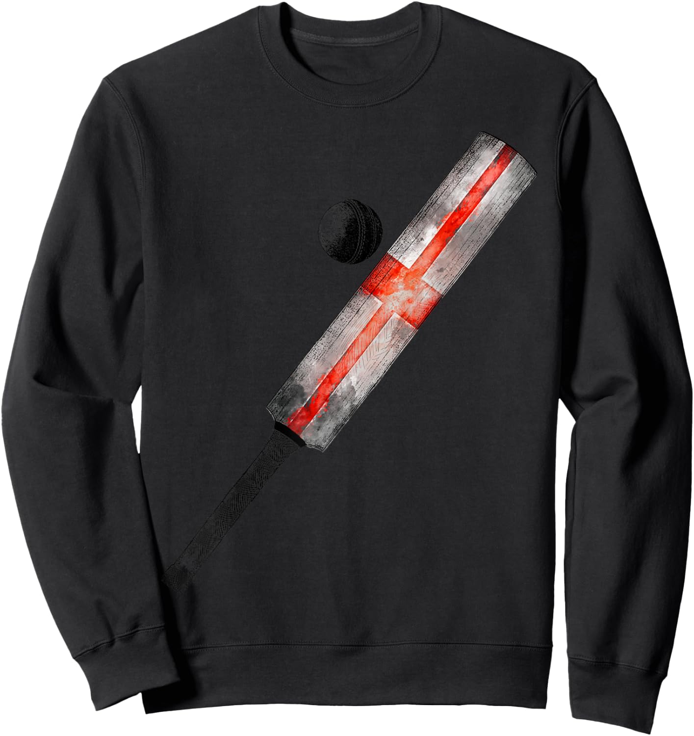 Vintage Cricket England Flag English Pride Sweatshirt - Sweatshirt | Black