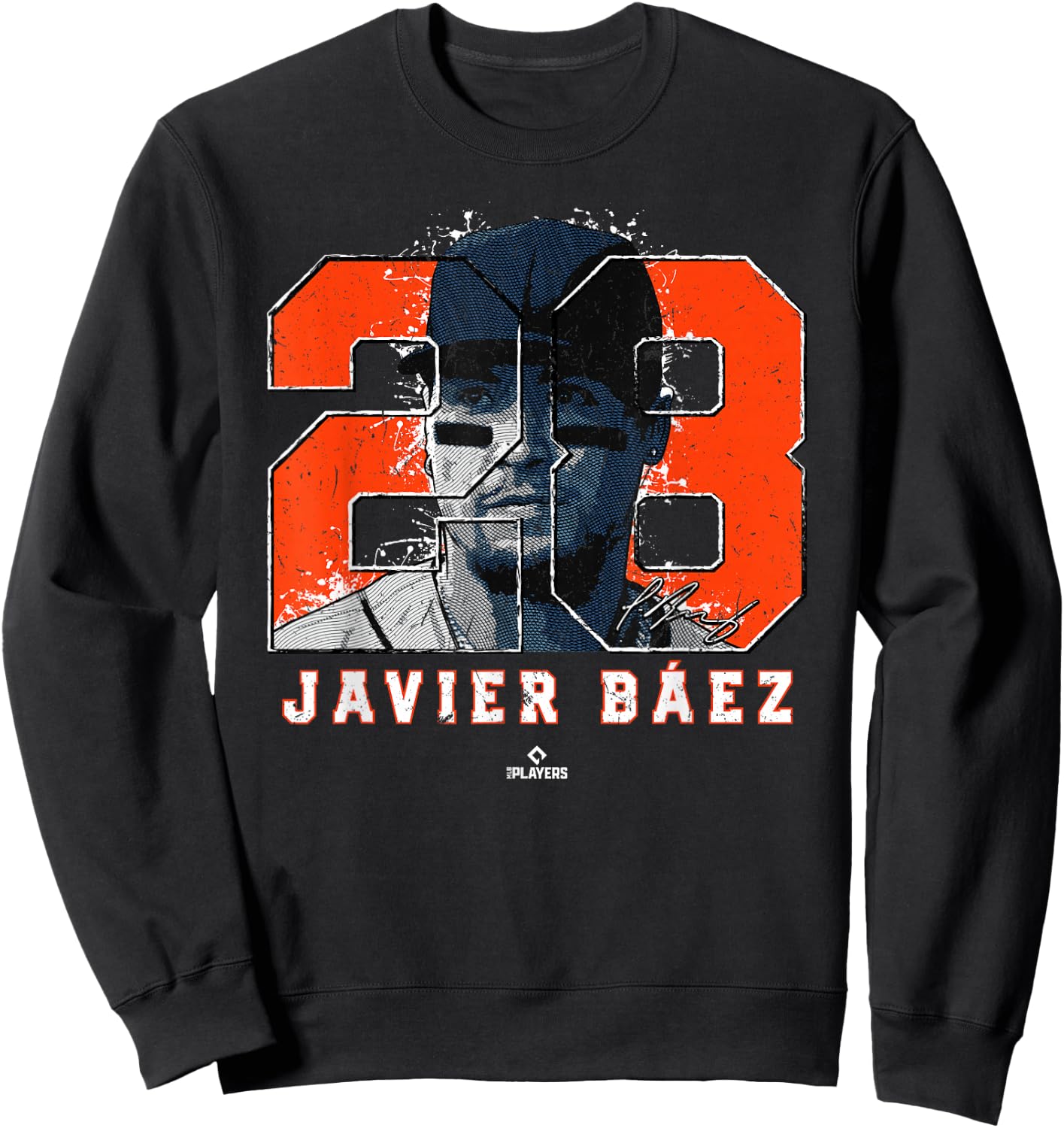 Javier Baez Silhouette Detroit Michigan MLBPA Sweatshirt - Sweatshirt | Black