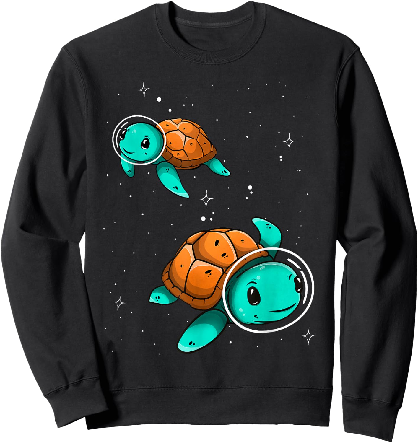 Space Turtles Astronaut Galaxy Funny Cute Design Sweatshirt - Sweatshirt | Black