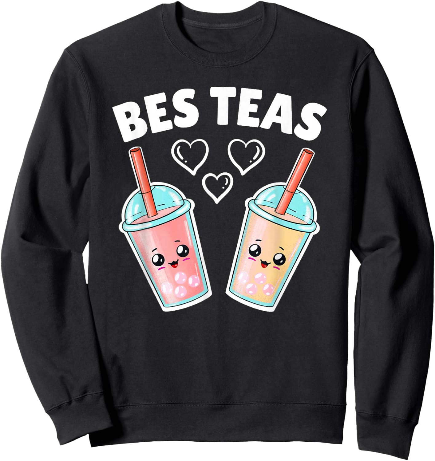 Best Kawaii Boba Drinks Sweatshirt - Sweatshirt | Black