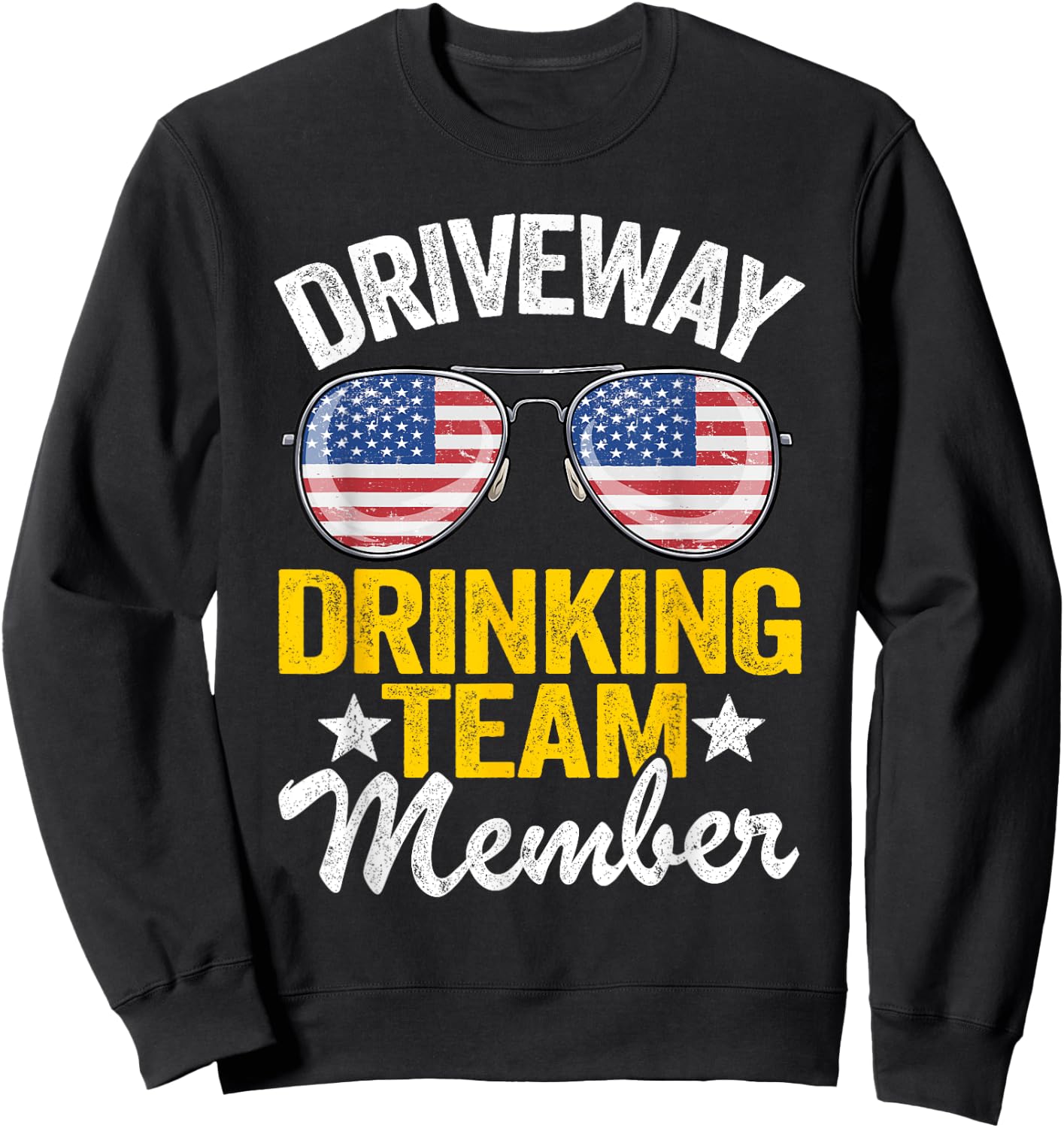 Beer Driveway Drinker US Flag Driveway Drinking Team Member Sweatshirt - Sweatshirt | Black