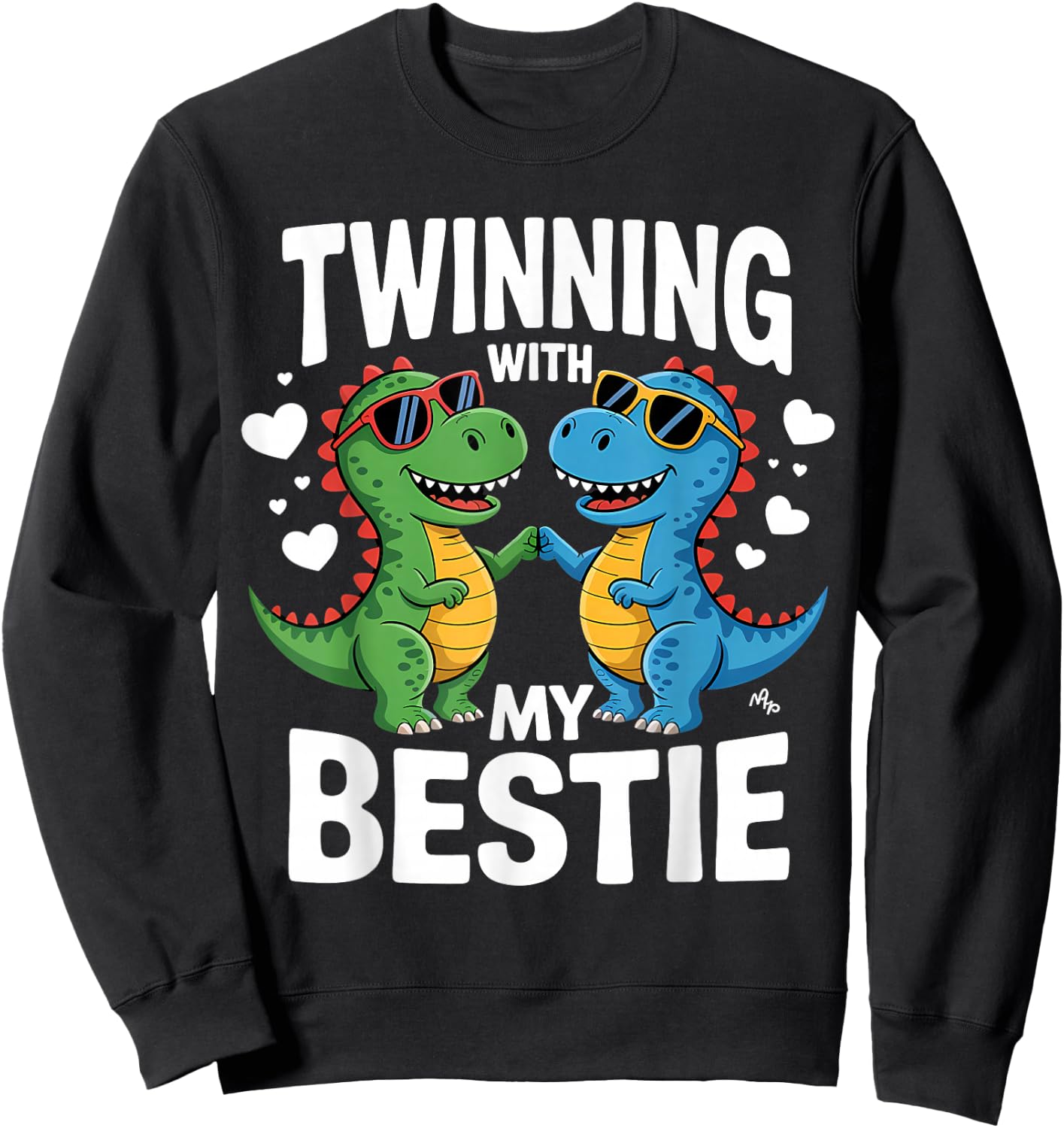 Twinning With My Bestie Twins Friends Twin Matching Sweatshirt - Sweatshirt | Black