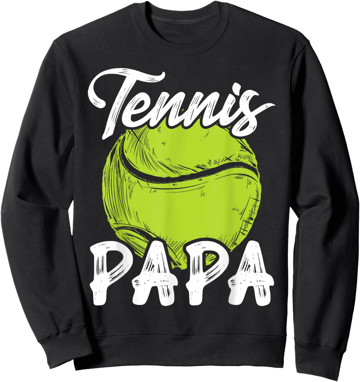 Tennis Papa Men Family Matching Set Tennis Ball Player Dad Sweatshirt - Sweatshirt | Black
