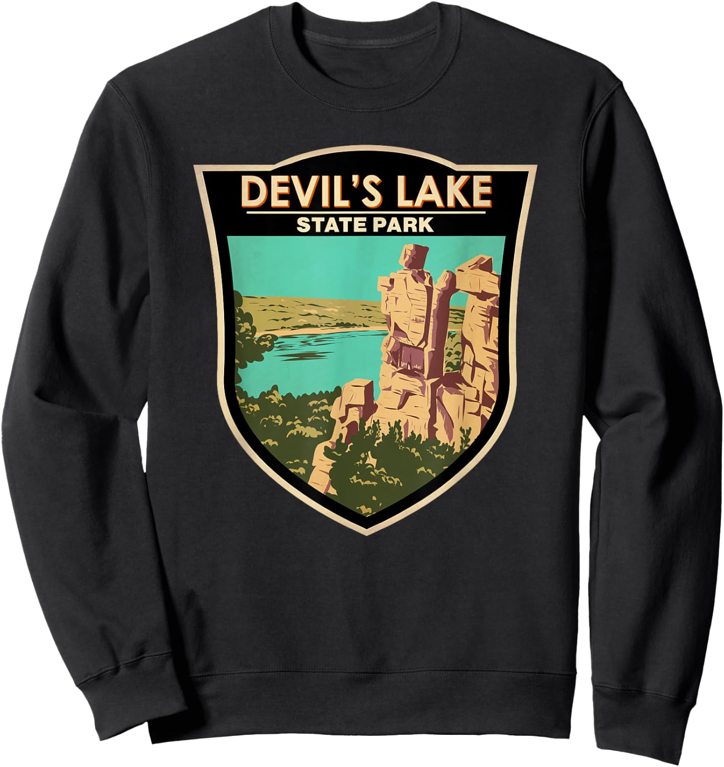 Devil's Lake State Park Wisconsin Devils Doorway Vintage Sweatshirt - Sweatshirt | Black