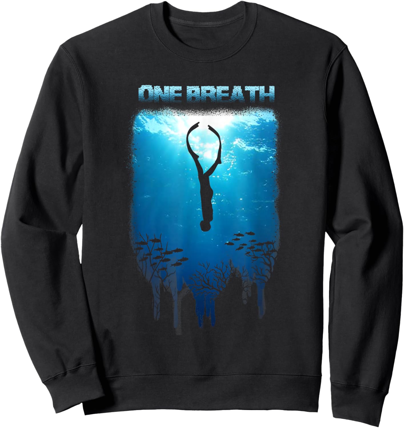 Freediving One Breath Diving Apnea Ocean Free Dive Ocean Sweatshirt - Sweatshirt | Black
