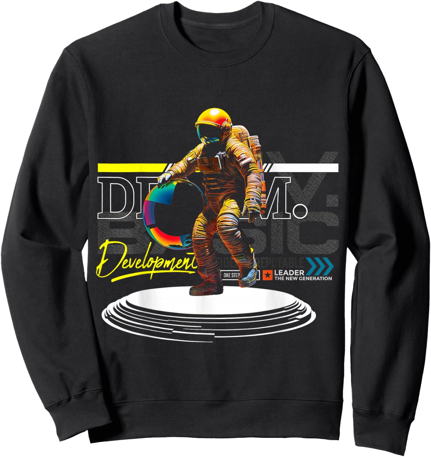Astronaut | Frontprint | Art Space Graphic Fantasy Astronaut Sweatshirt - Sweatshirt | Black