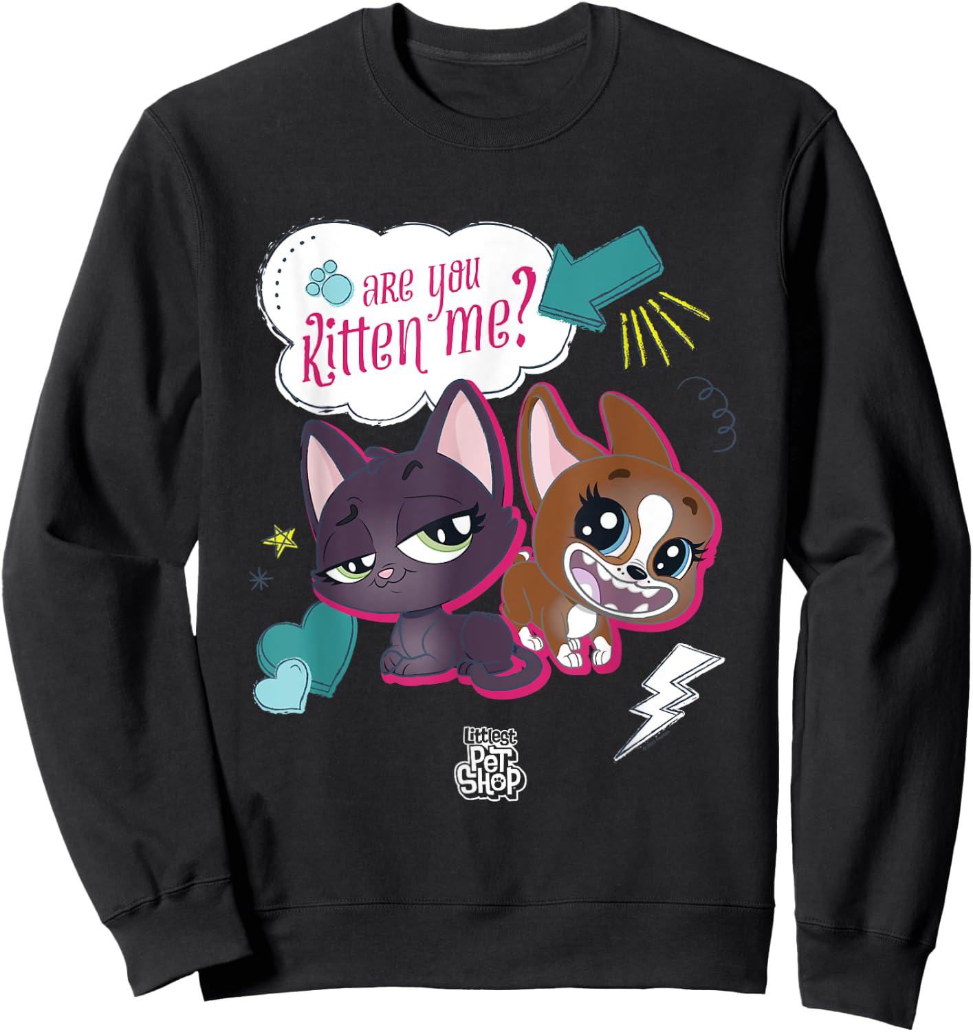 Littlest Pet Shop Puppy are you Kitten Me? Sweatshirt - Sweatshirt | Black