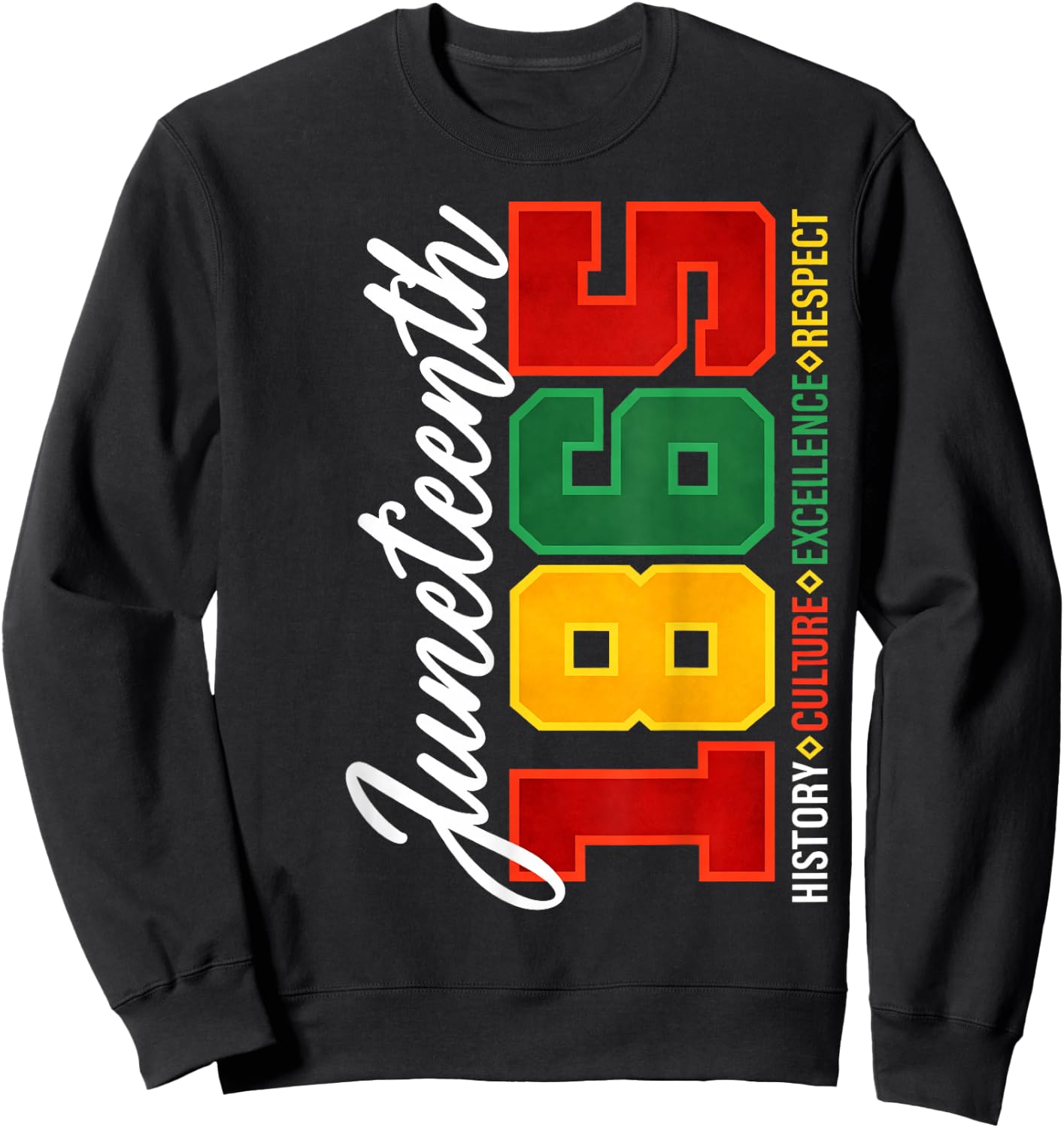 Juneteenth 1865 History Culture Excellence Respect Men Women Sweatshirt - Sweatshirt | Black