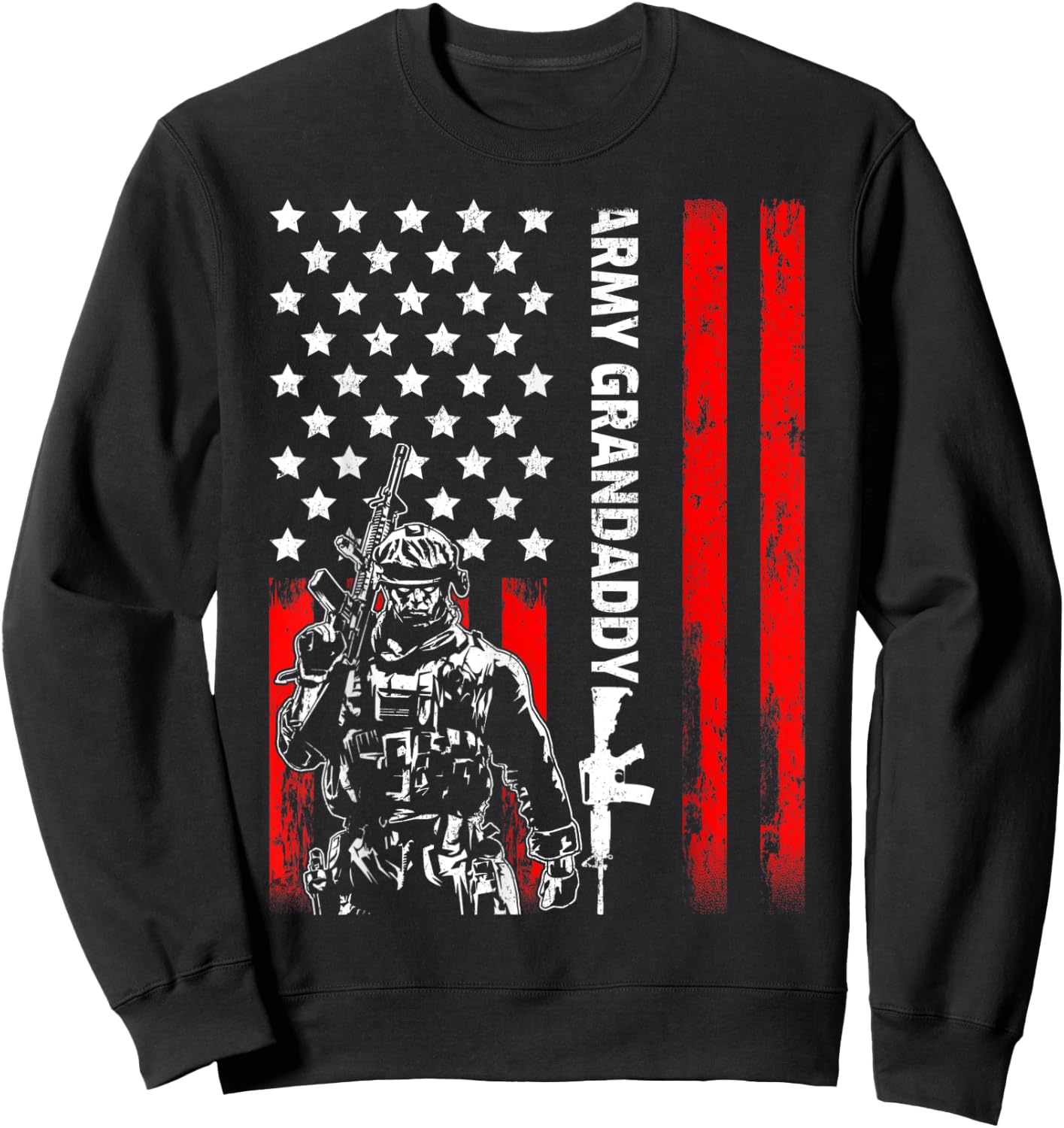Vintage Style USA Flag Army Grandaddy Father's Day Sweatshirt - Sweatshirt | Black