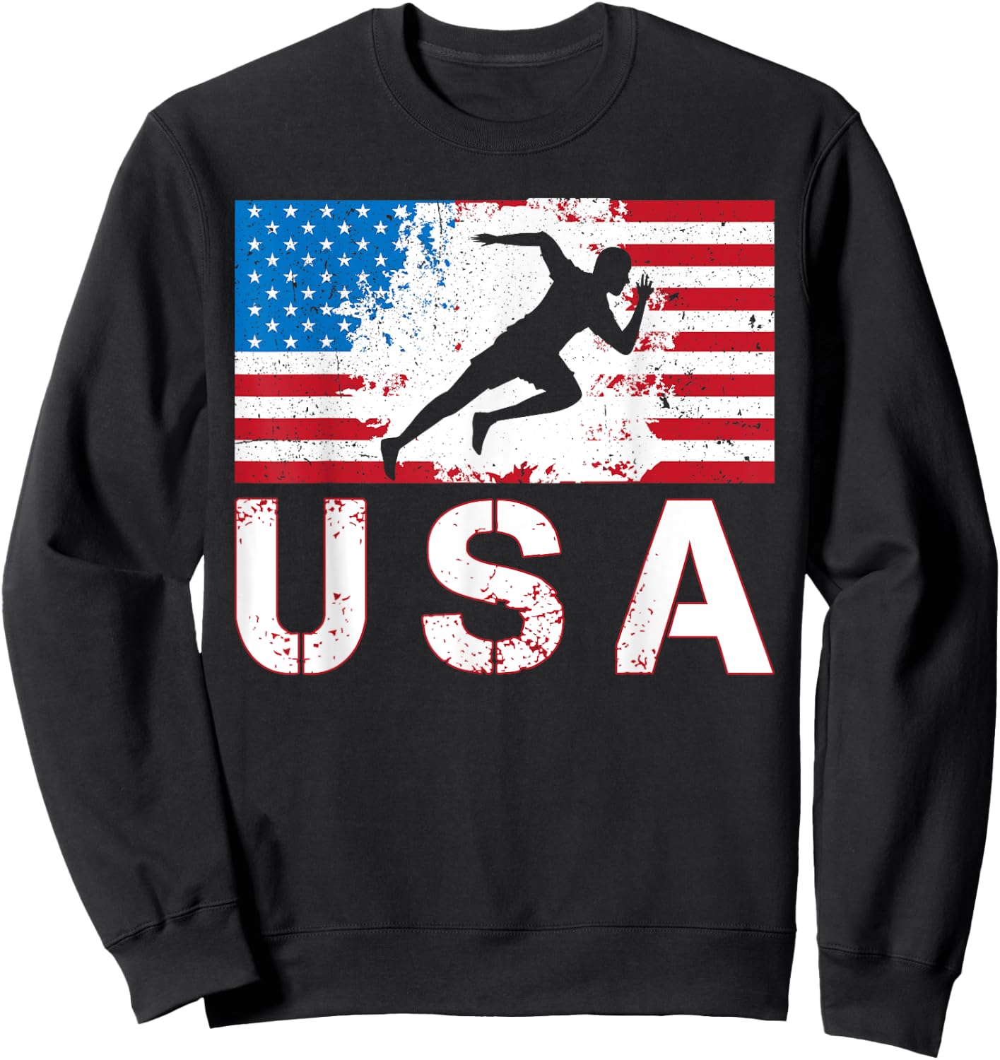USA Track and field team American flag US men women kids Sweatshirt - Sweatshirt | Black