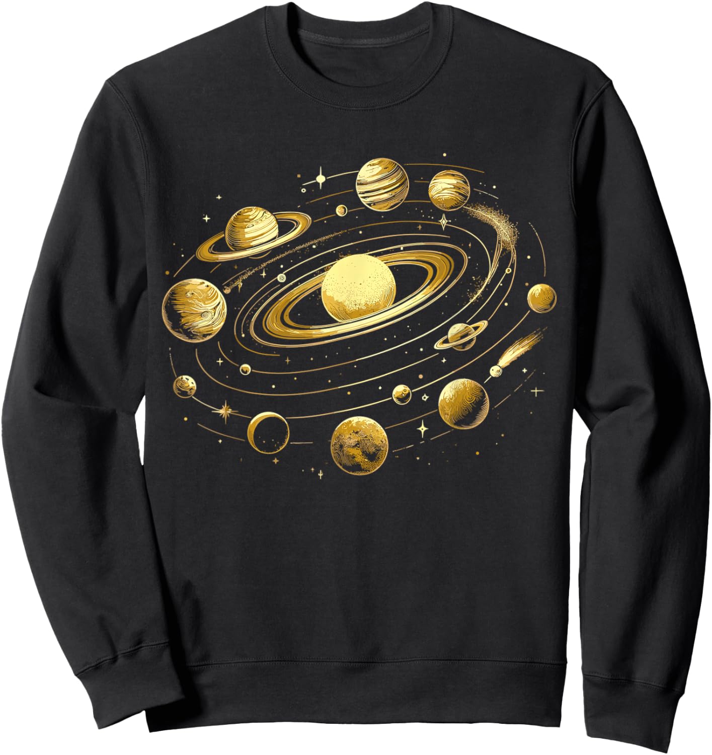 Solar System Planets Space Science Galaxy Astrology Sweatshirt - Sweatshirt | Black