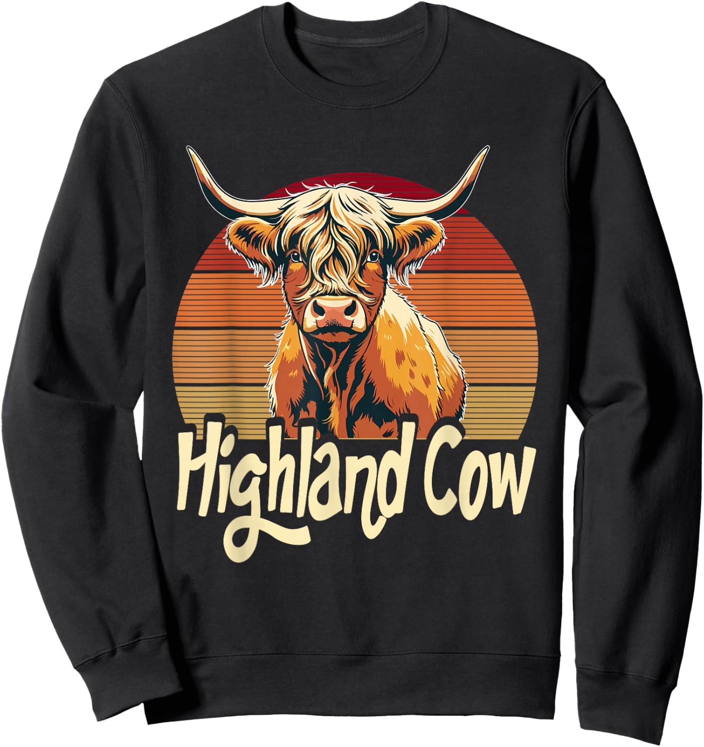 Highland Cow Lover Cattle Farmer Sweatshirt - Sweatshirt | Black