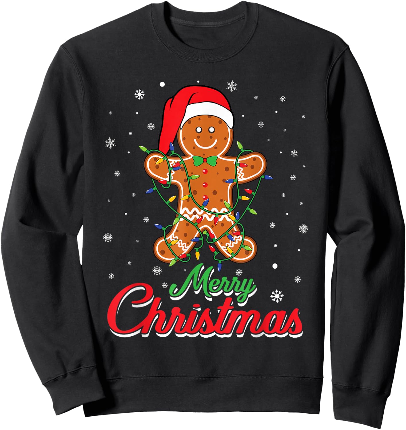 Merry Christmas Gingerbread Man - Cookie Baking Bakers Team Sweatshirt - Sweatshirt | Black