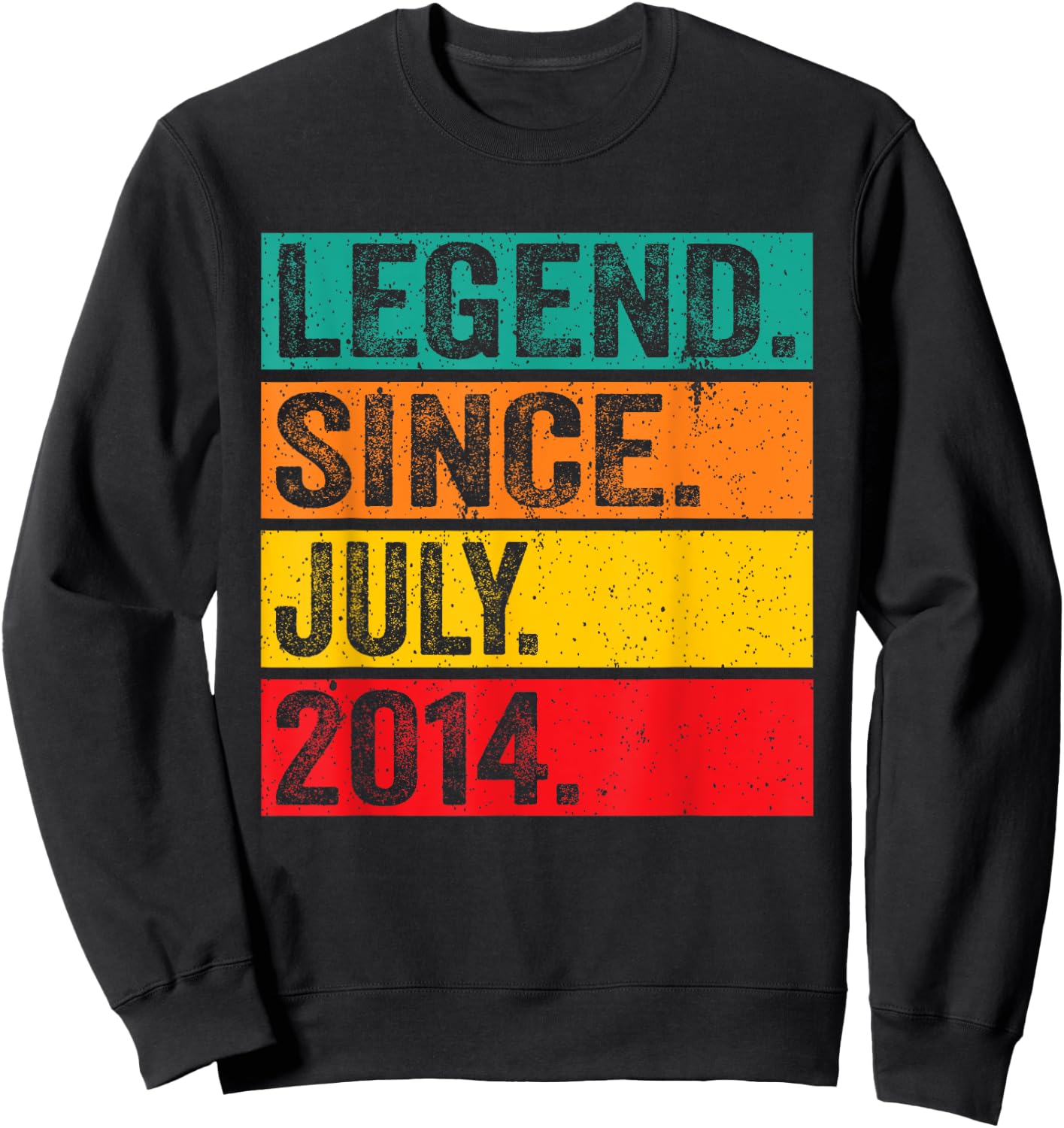 Legend Since July 2014 11th Birthday 11 Years Old Vintage Sweatshirt - Sweatshirt | Black