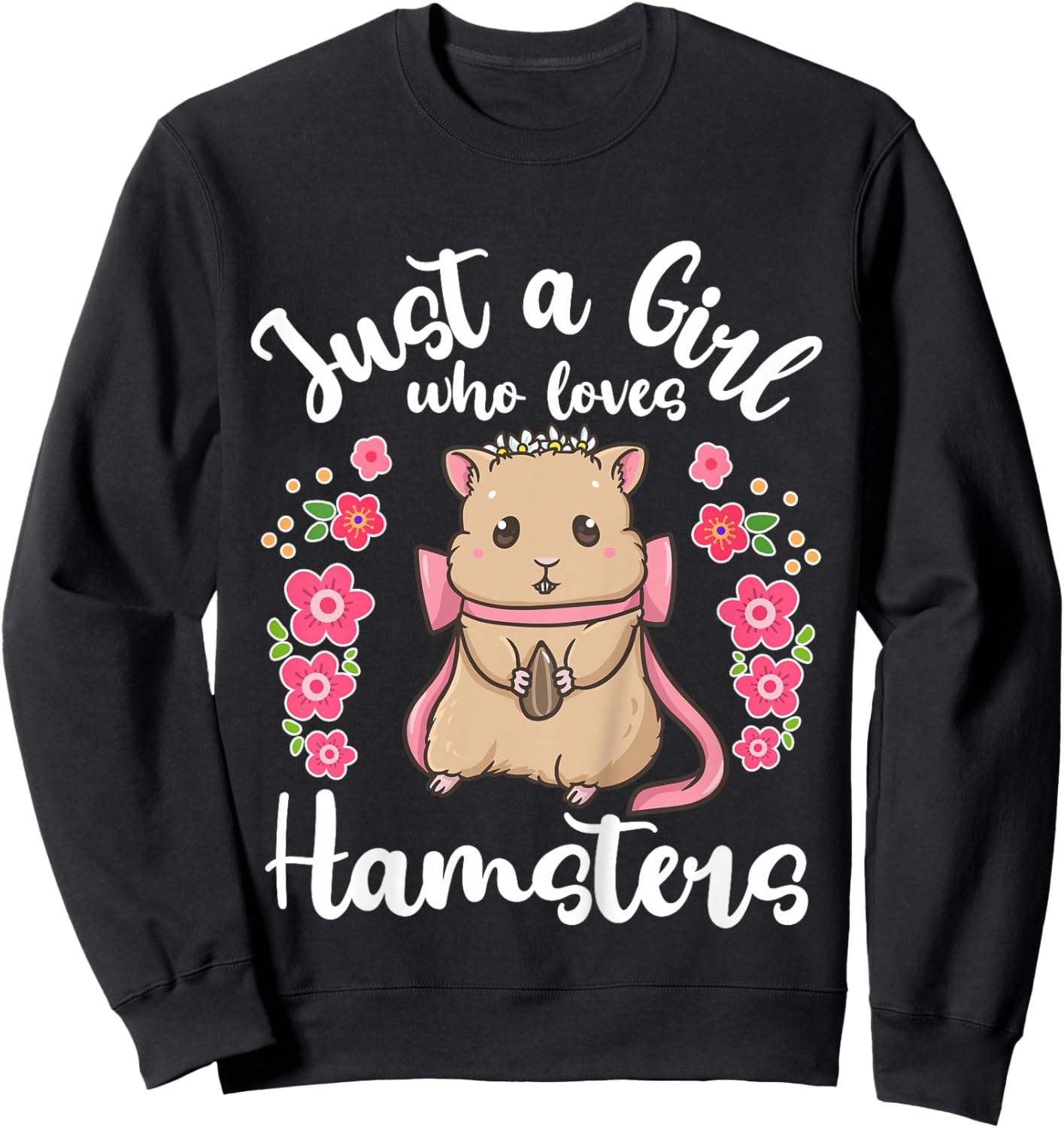Kids Hamster Just a Girl Who Loves Hamsters Sweatshirt - Sweatshirt | Black