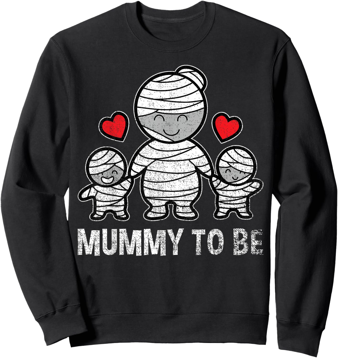 Halloween Pregnancy Shirt Mummy to Be Mom Mommy Boys Twins Sweatshirt - Sweatshirt | Black