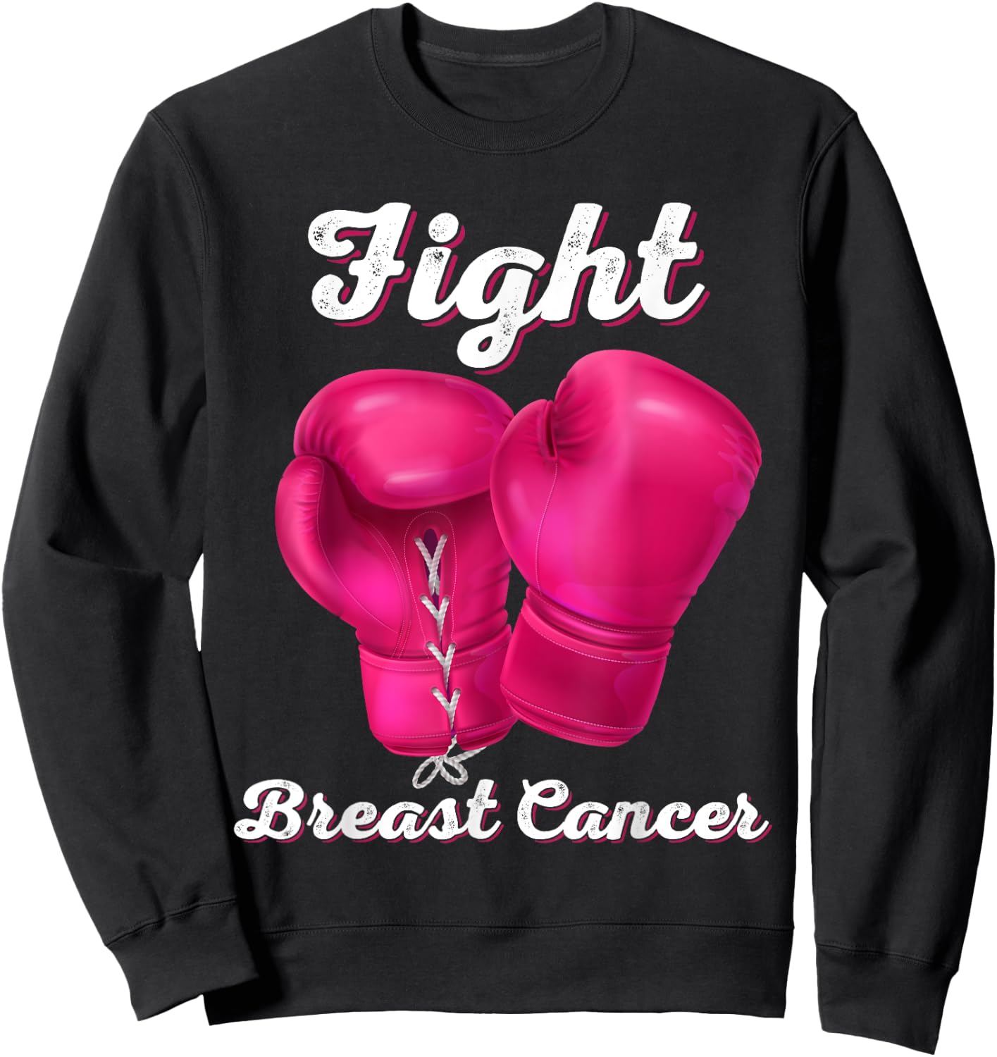 Fight Breast Cancer Boxing Gloves Breast Cancer Awareness Sweatshirt - Sweatshirt | Black