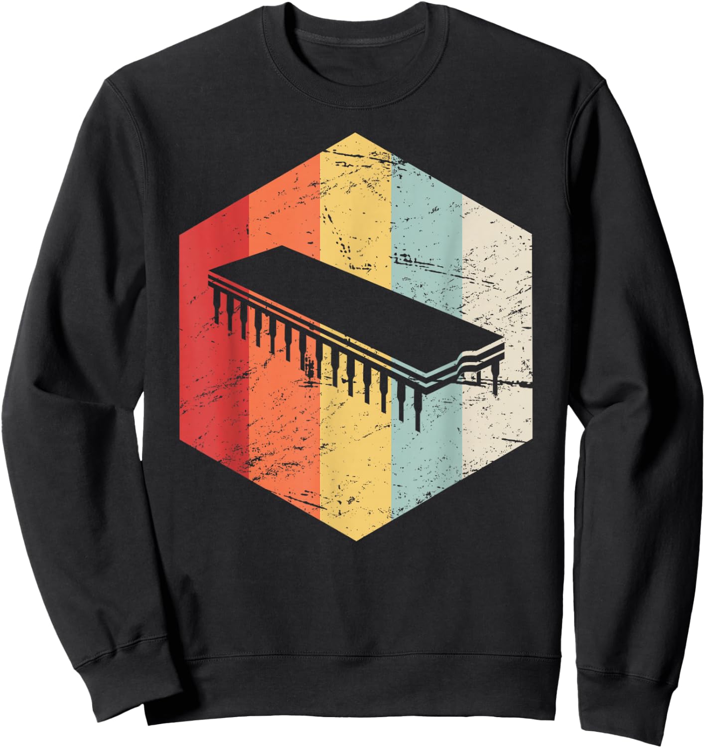 Retro Vintage Electronics Circuit Sweatshirt - Sweatshirt | Black