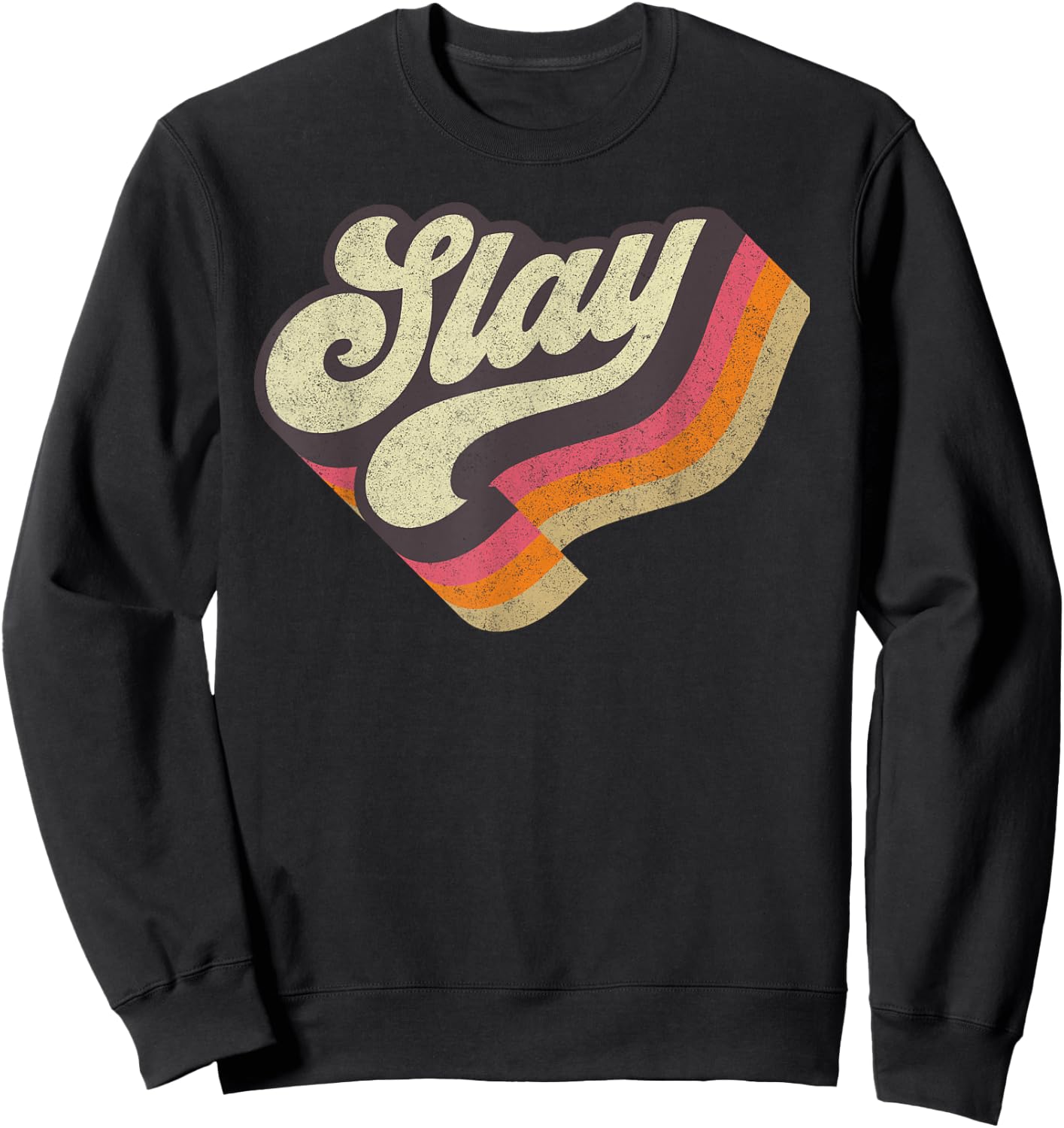 Slay-Internet Viral Meme Dank Slang Vintage Style Retro Sweatshirt - Sweatshirt | Black