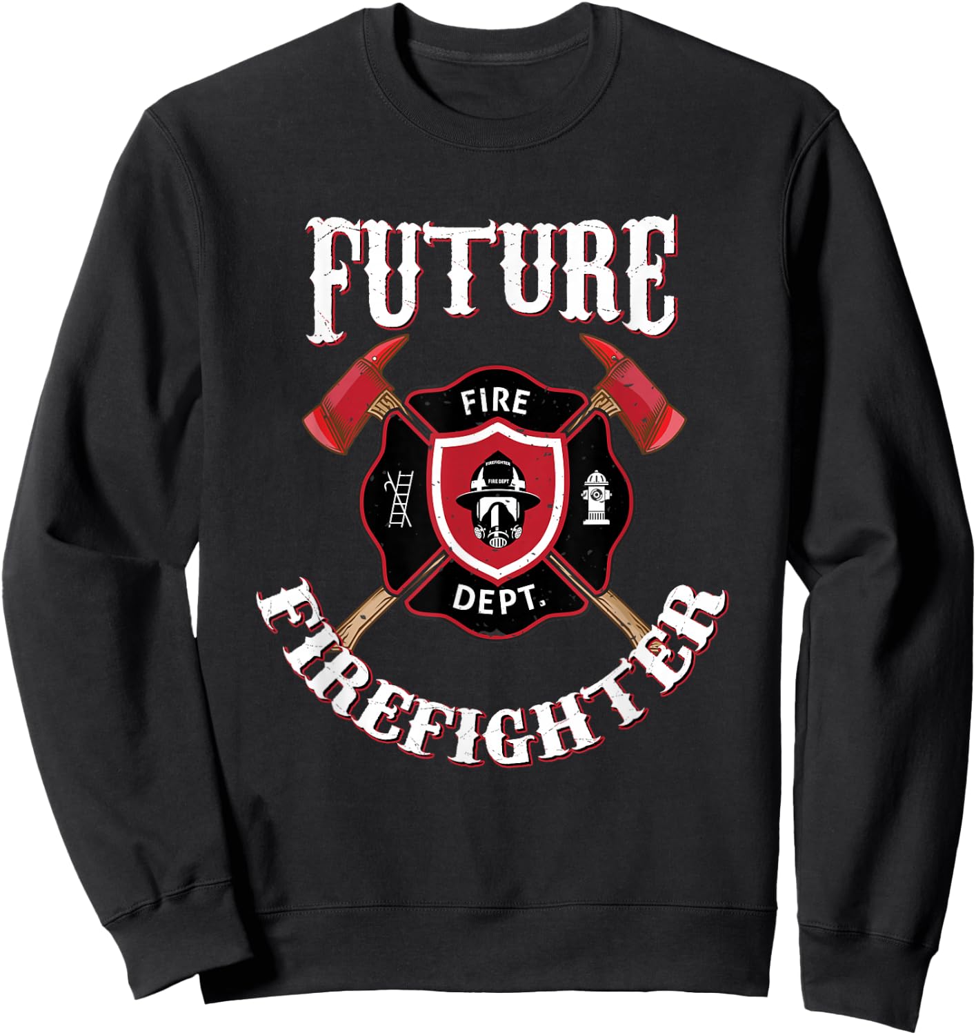 Future Firefighter Firefighter Fire Engine Sweatshirt - Sweatshirt | Black