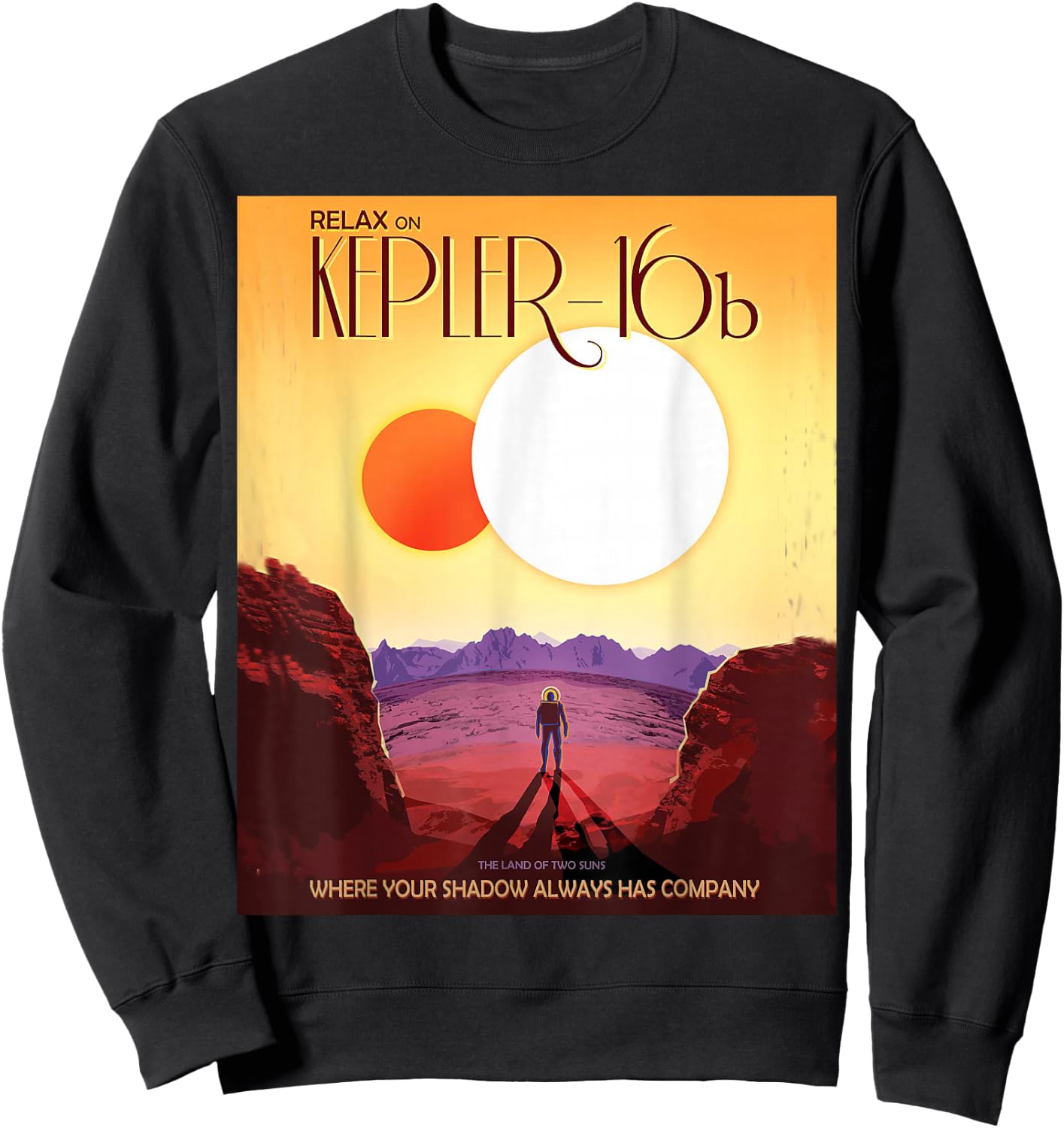 Nerdy Vintage Relax on Kepler-16b Space Science Teacher Geek Sweatshirt - Sweatshirt | Black