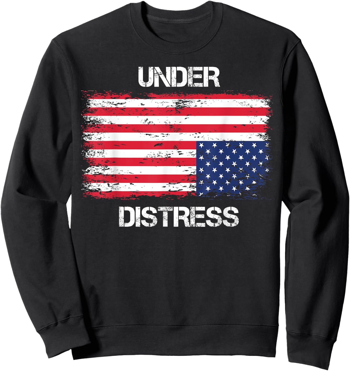 UNDER DISTRESS Upside down US Flag Sweatshirt - Sweatshirt | Black