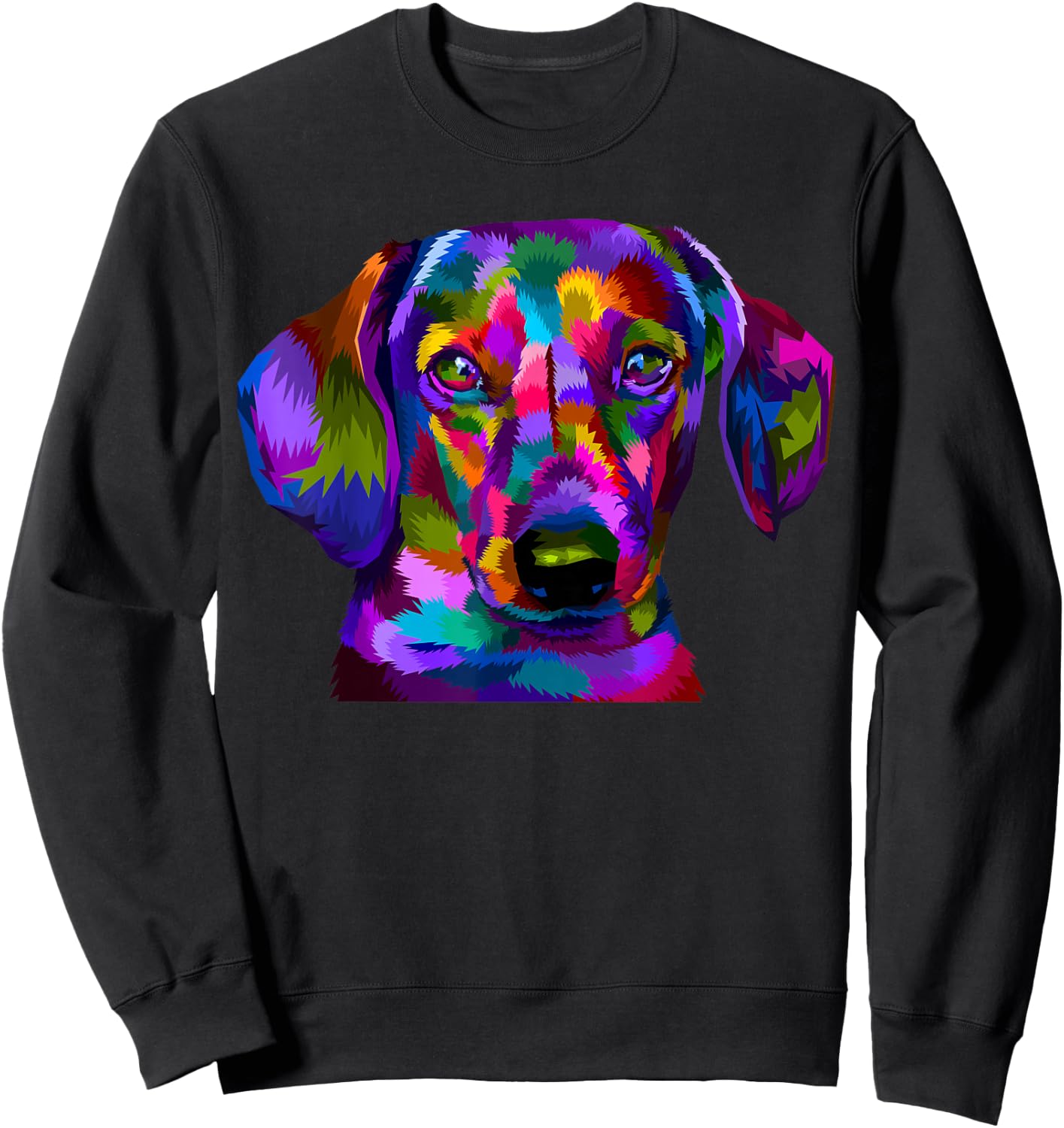 Dachshund Pop Art Portrait Colorful Art for Dog Owners Sweatshirt - Sweatshirt | Black