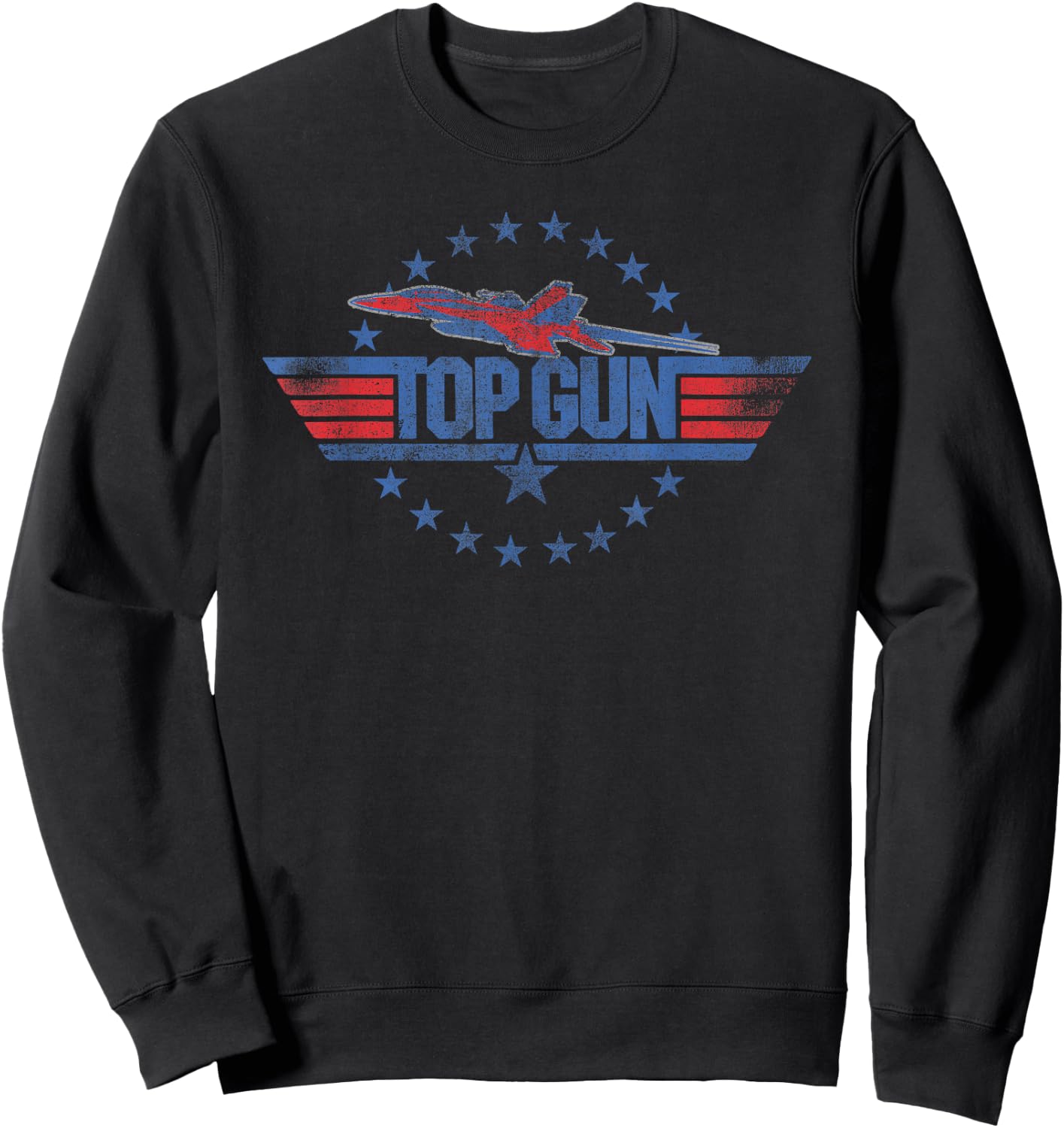 Top Gun Red and Blue Logo Action Movie Sweatshirt - Sweatshirt | Black
