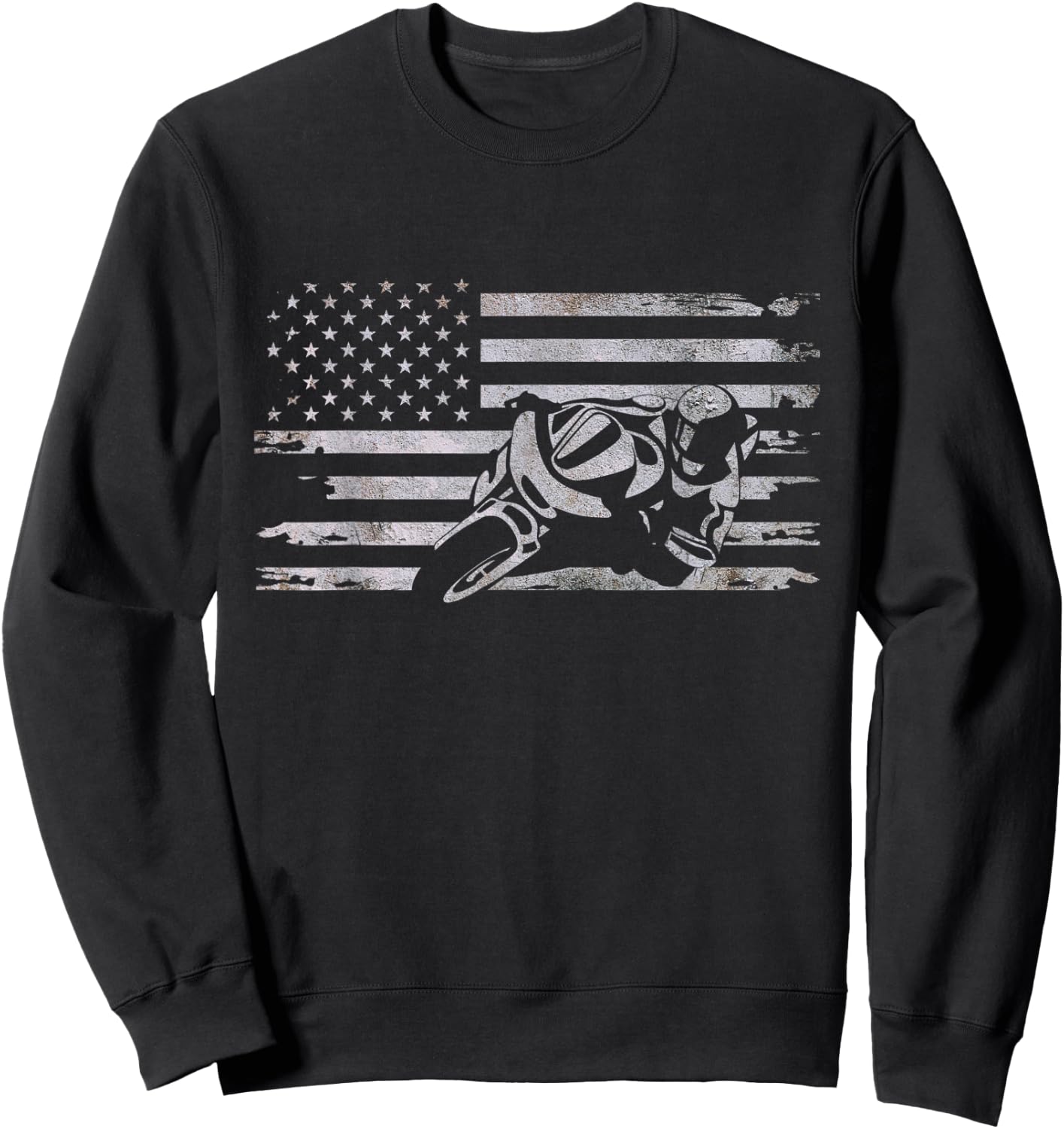 American Flag Motorcycle Apparel - Motorcycle Women Kids Men Sweatshirt - Sweatshirt | Black