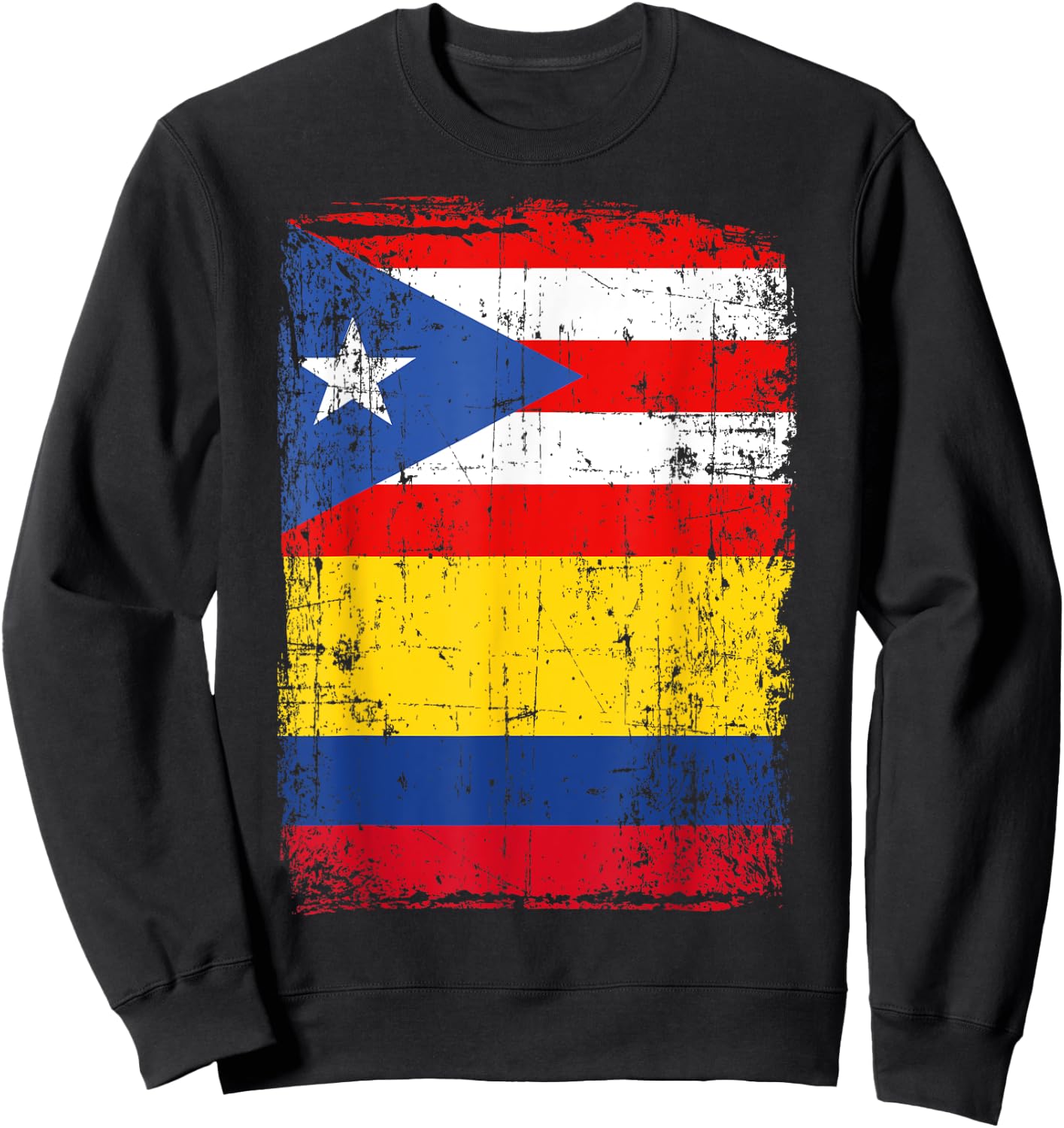 Colombian Puerto Rican Flag Vintage Colombia Rico Sweatshirt - Sweatshirt | Black