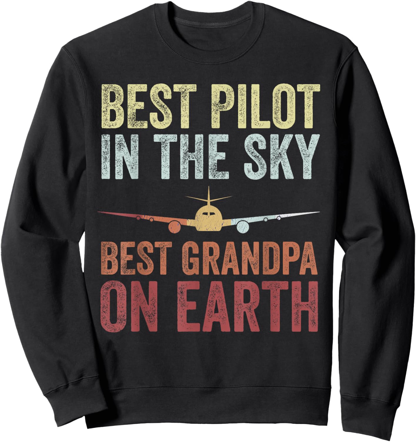 Pilot Grandpa Funny Flying Grandpa Retirement Aviator Sweatshirt - Sweatshirt | Black