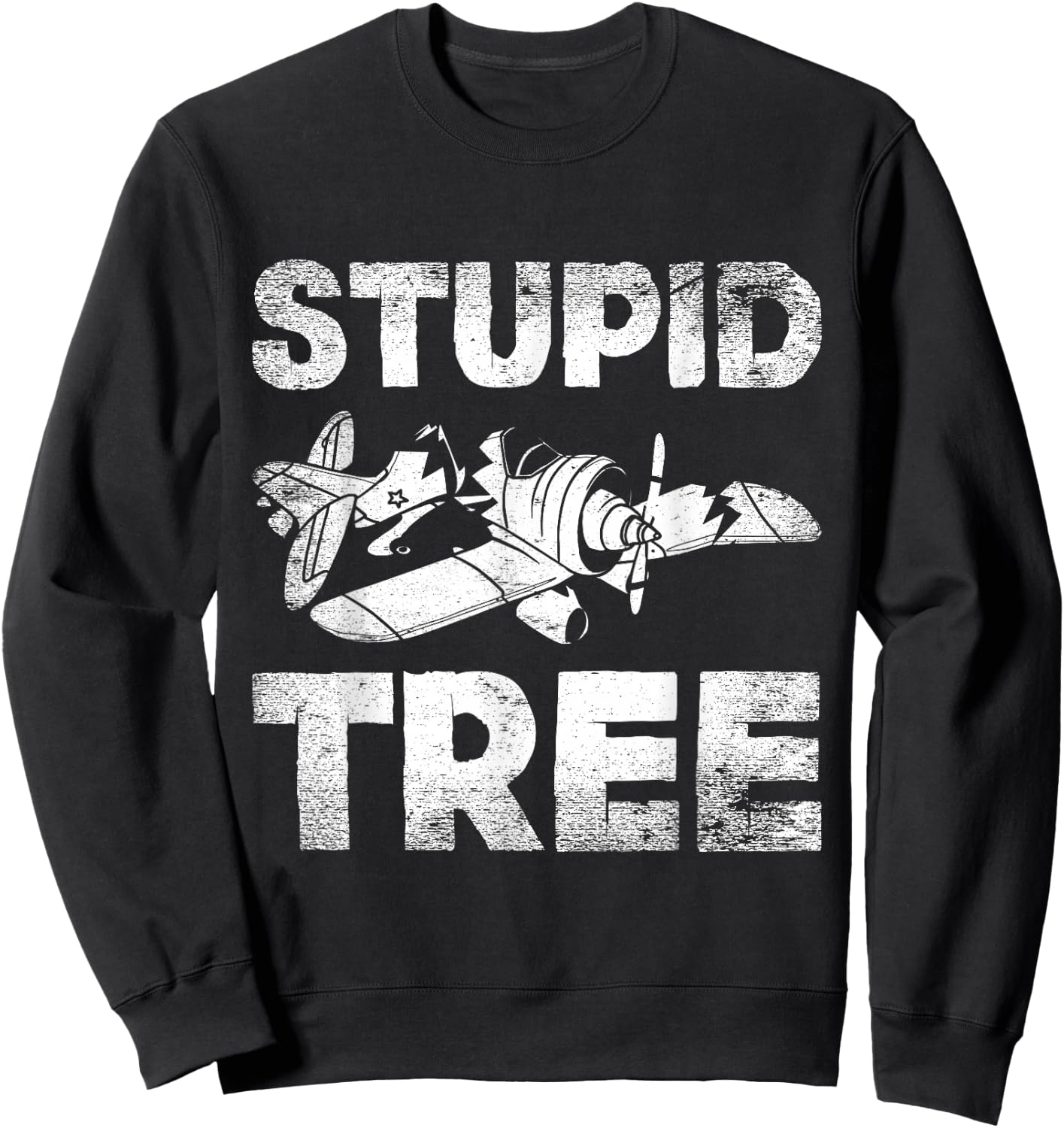 Stupid Tree RC Plane RC Airplane Model Airplane Sweatshirt - Sweatshirt | Black