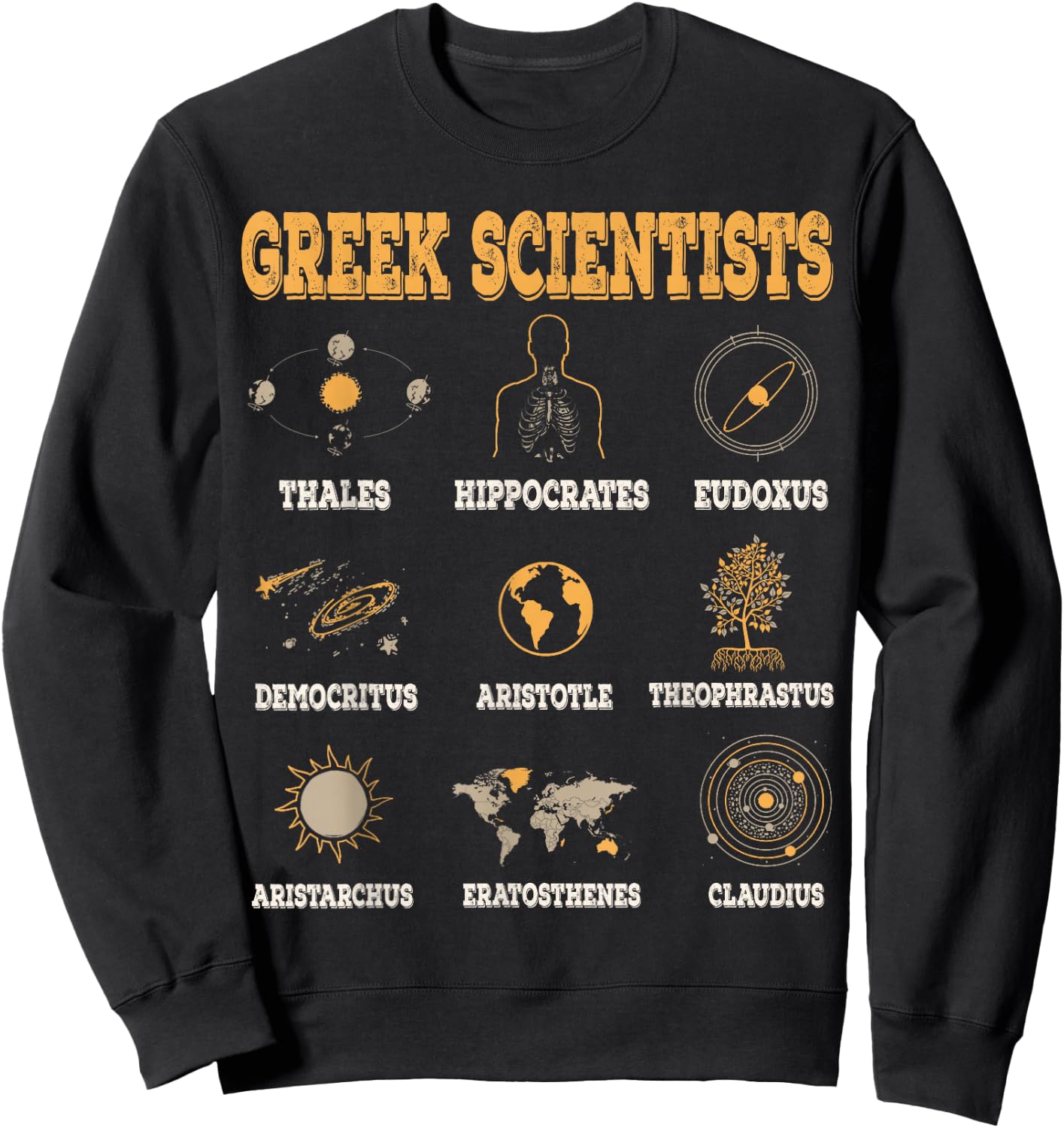 Greek Scientists Shirt, Aristotle & Thales Science Sweatshirt - Sweatshirt | Black
