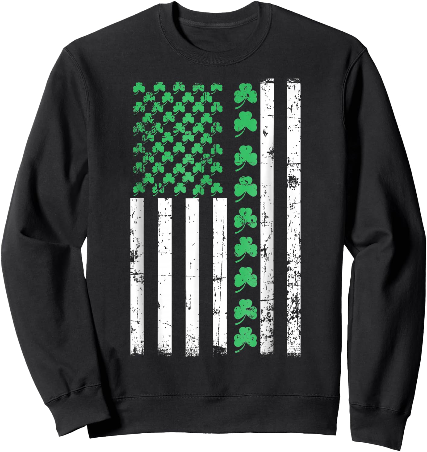 American Flag St Patricks Day T Irish Lucky Sweatshirt - Sweatshirt | Black